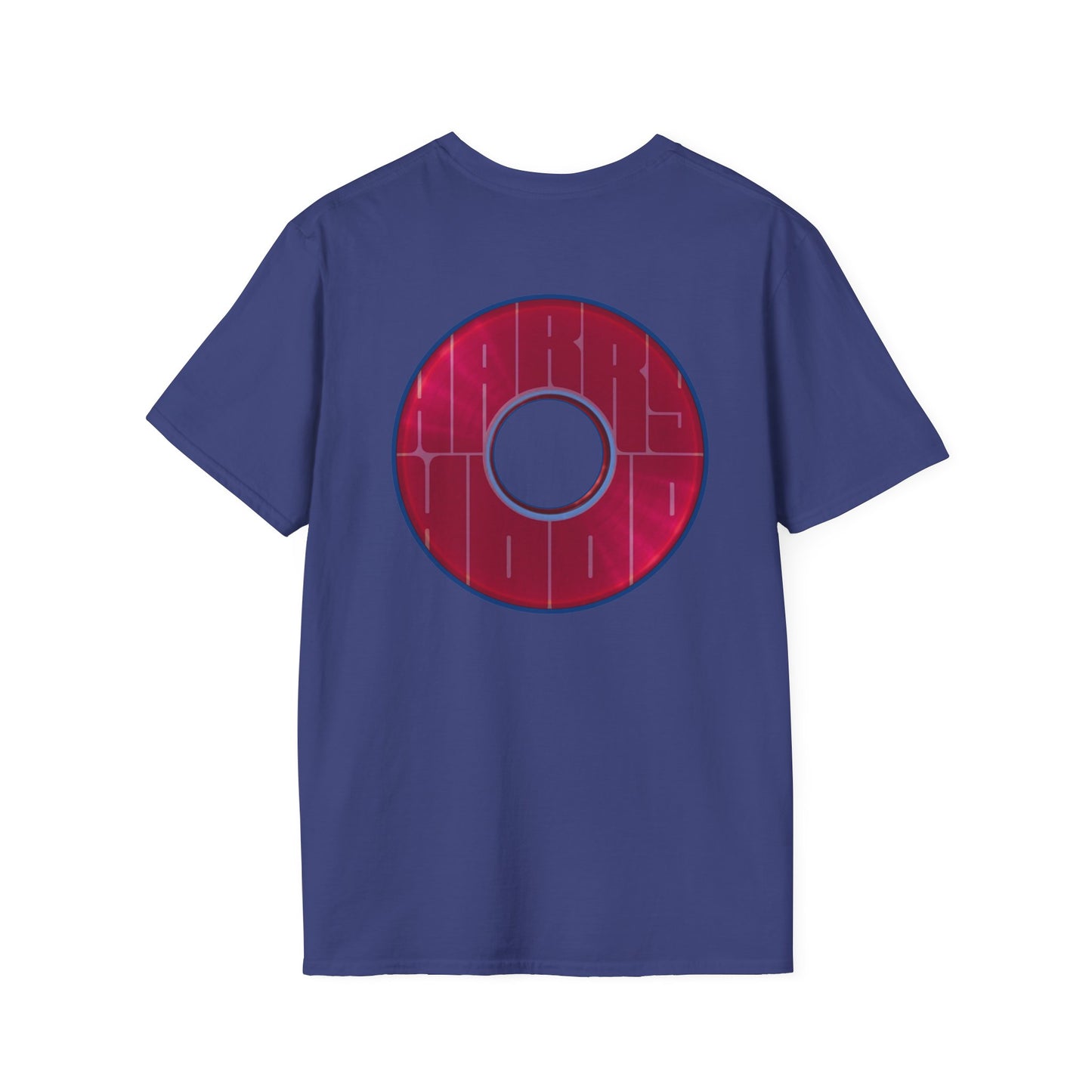 Classic Donut Tee - Unisex Soft-Style - "Harry Left His Donut Shirt" - series 1.0  - variant 1 - red/magenta donut - w/hole