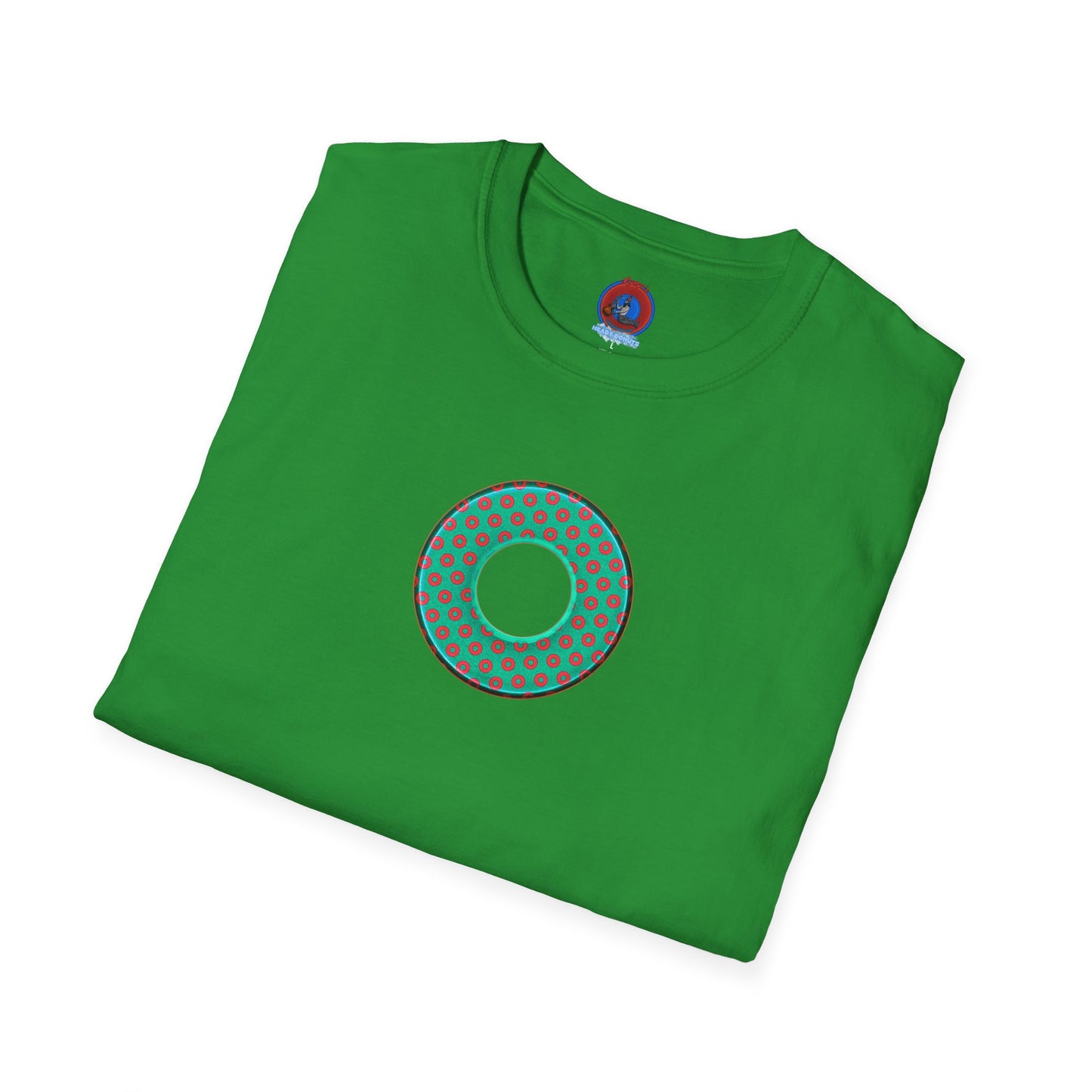 Plain Donuts/Unisex Soft-Style - "Plain Electric Paradoxical Donuts" - light green/red donuts