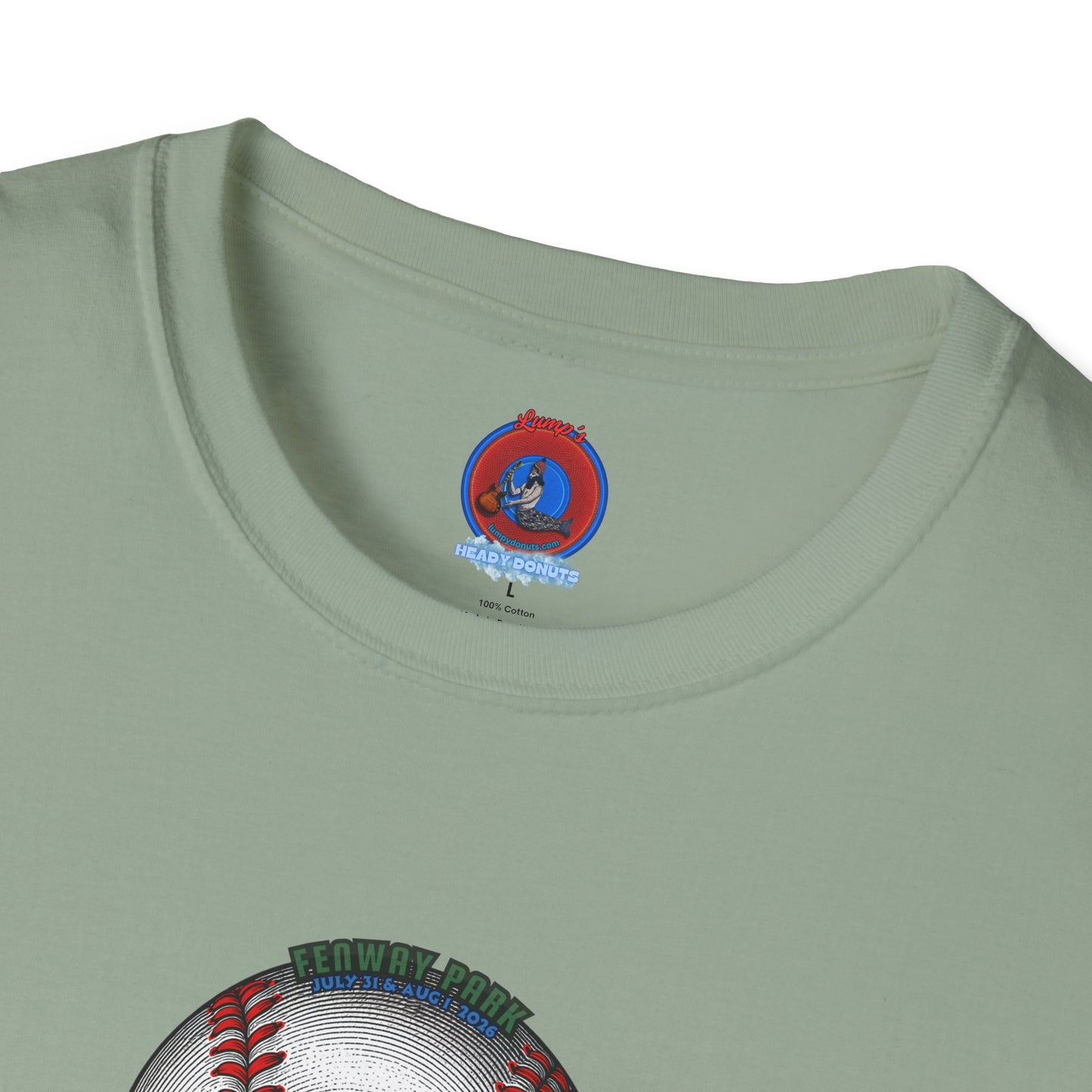 Classic Donut Tee - Unisex Soft-Style - "Phenway Ballpark Donuts" - white/red major league donut - variant 6