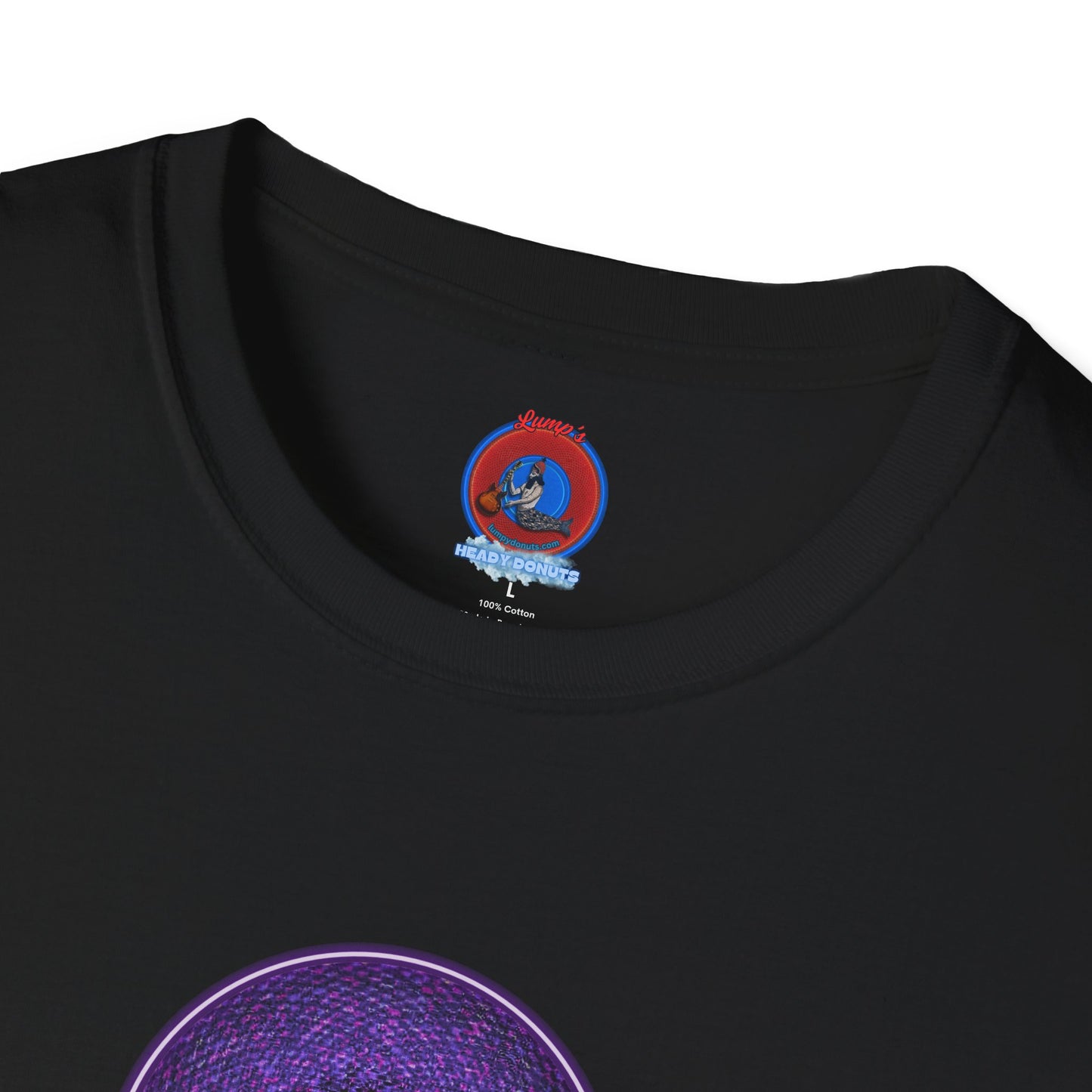 Classic Donut Tee - Unisex Soft-Style - "Plain Pixilated Donut' - purple/light purple pixilated afterglow donut