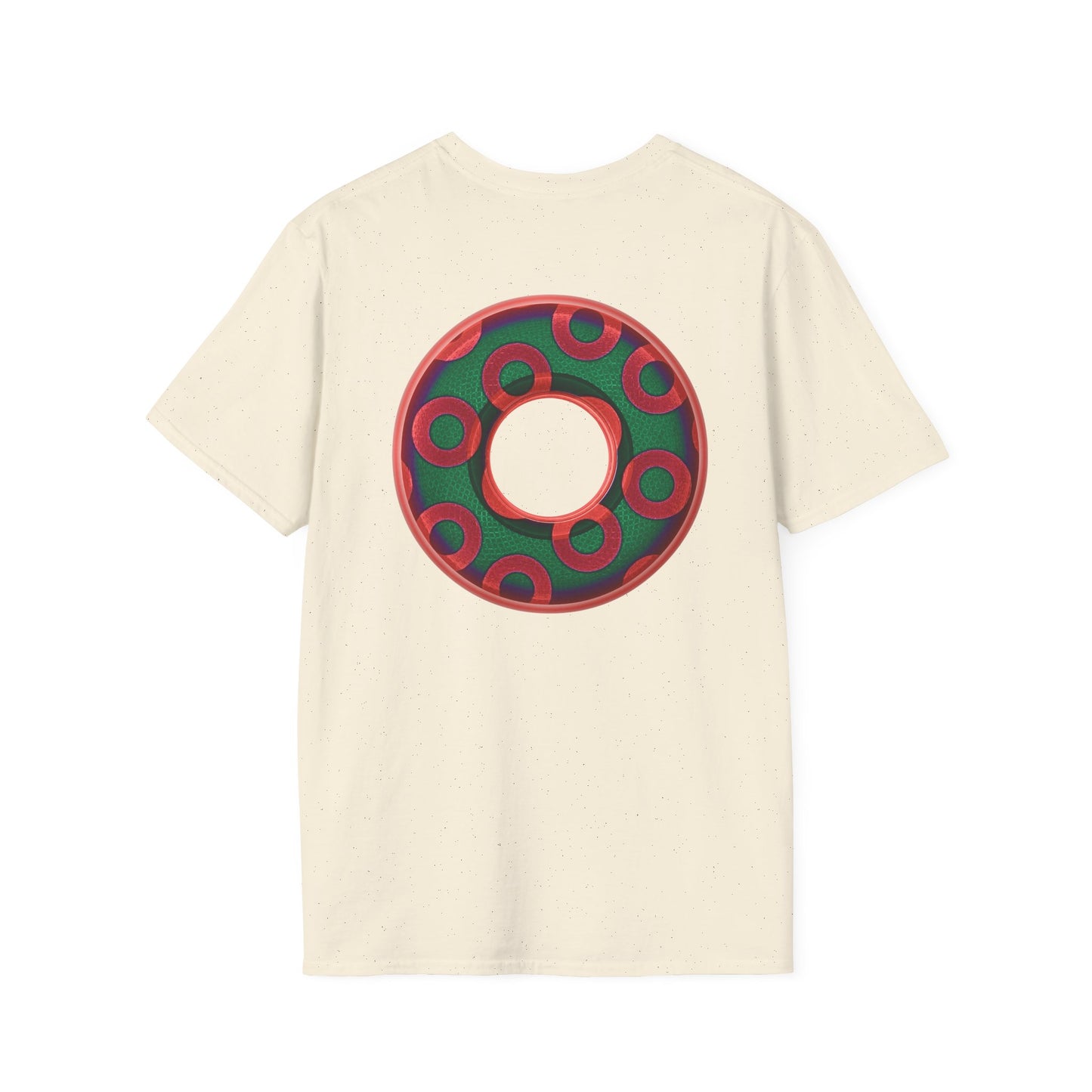 Plain Donuts/Unisex Soft-Style - "Plain Rustic Paradoxical Donuts" - green/red donuts
