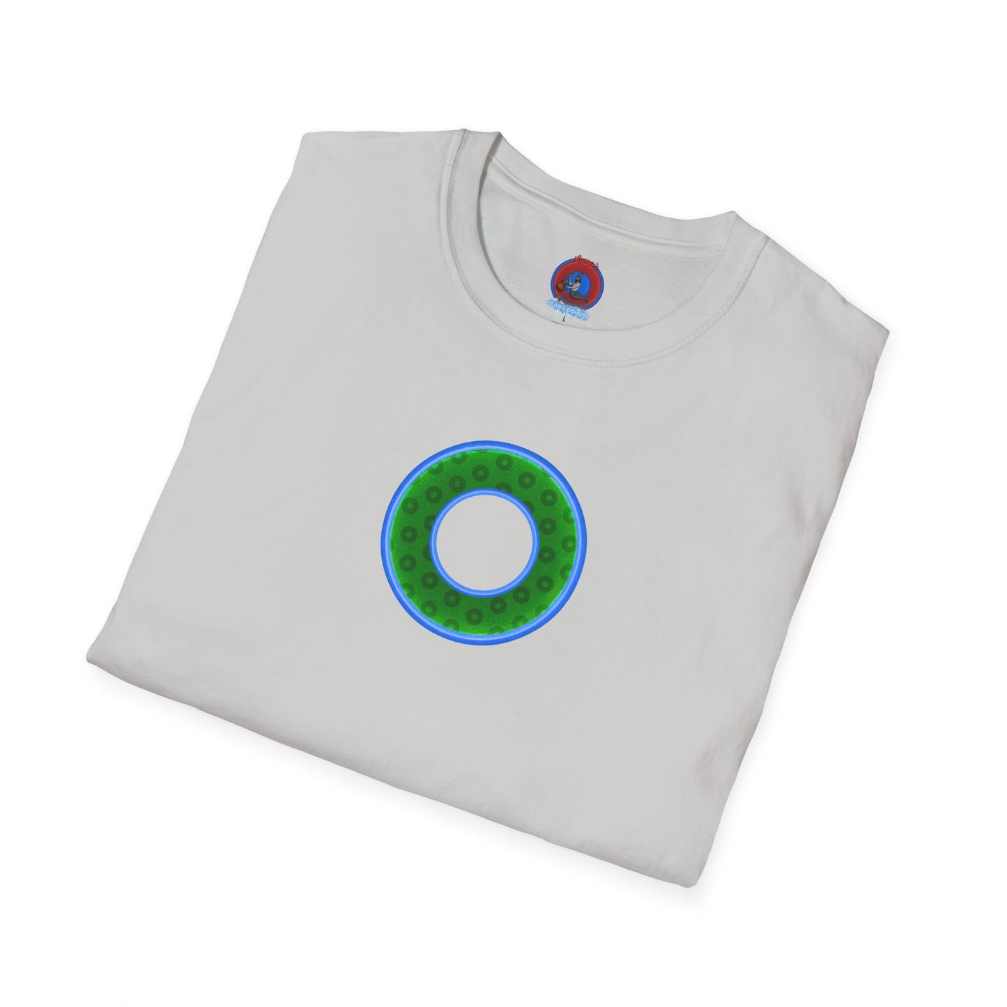 Plain Donuts/Unisex Soft-Style - "Plain Wide Mouthed Paradoxical Donuts" - green/light blue donuts