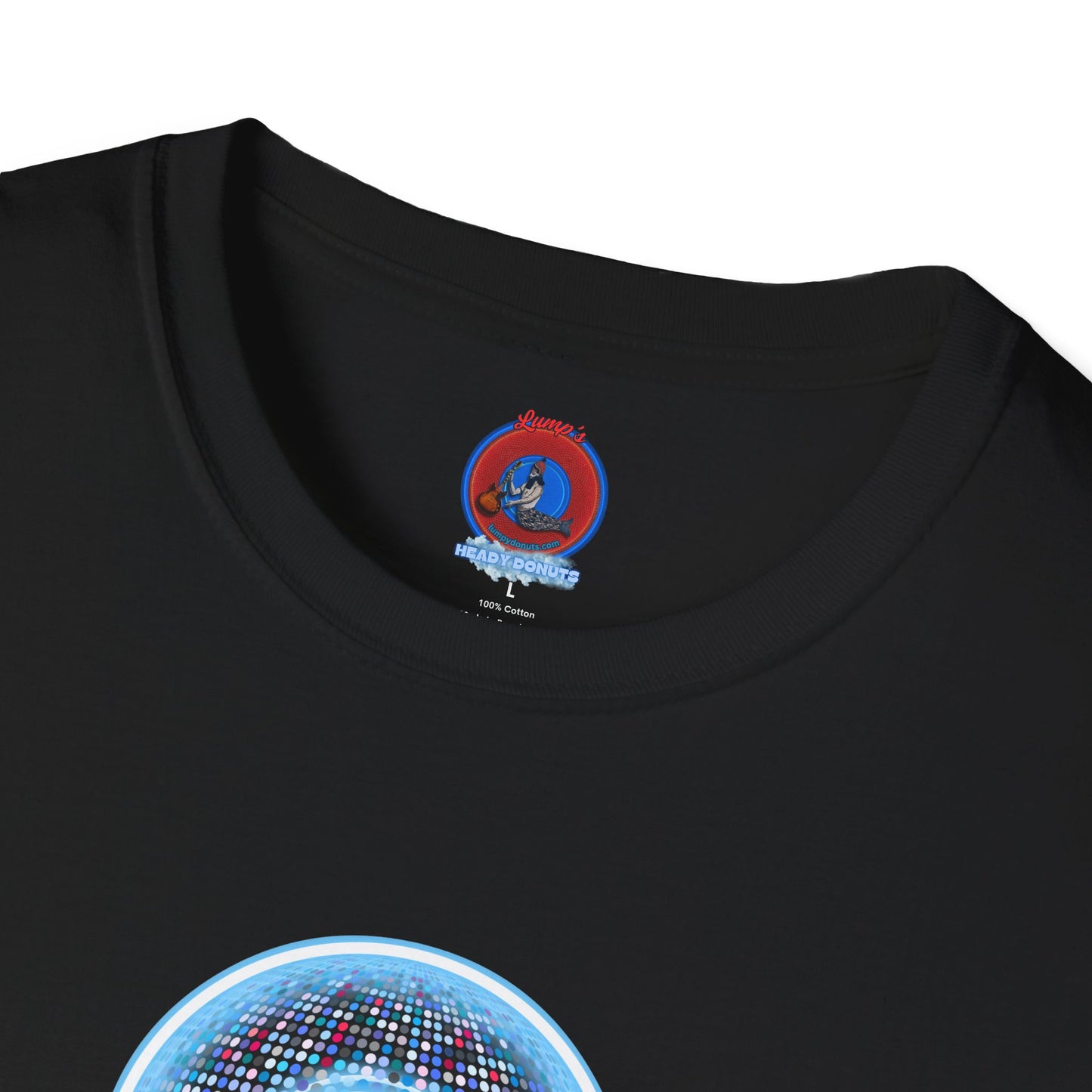 Classic Donut Tee - Unisex Soft-Style - "Microdot Donut" - light blue pixilated donut