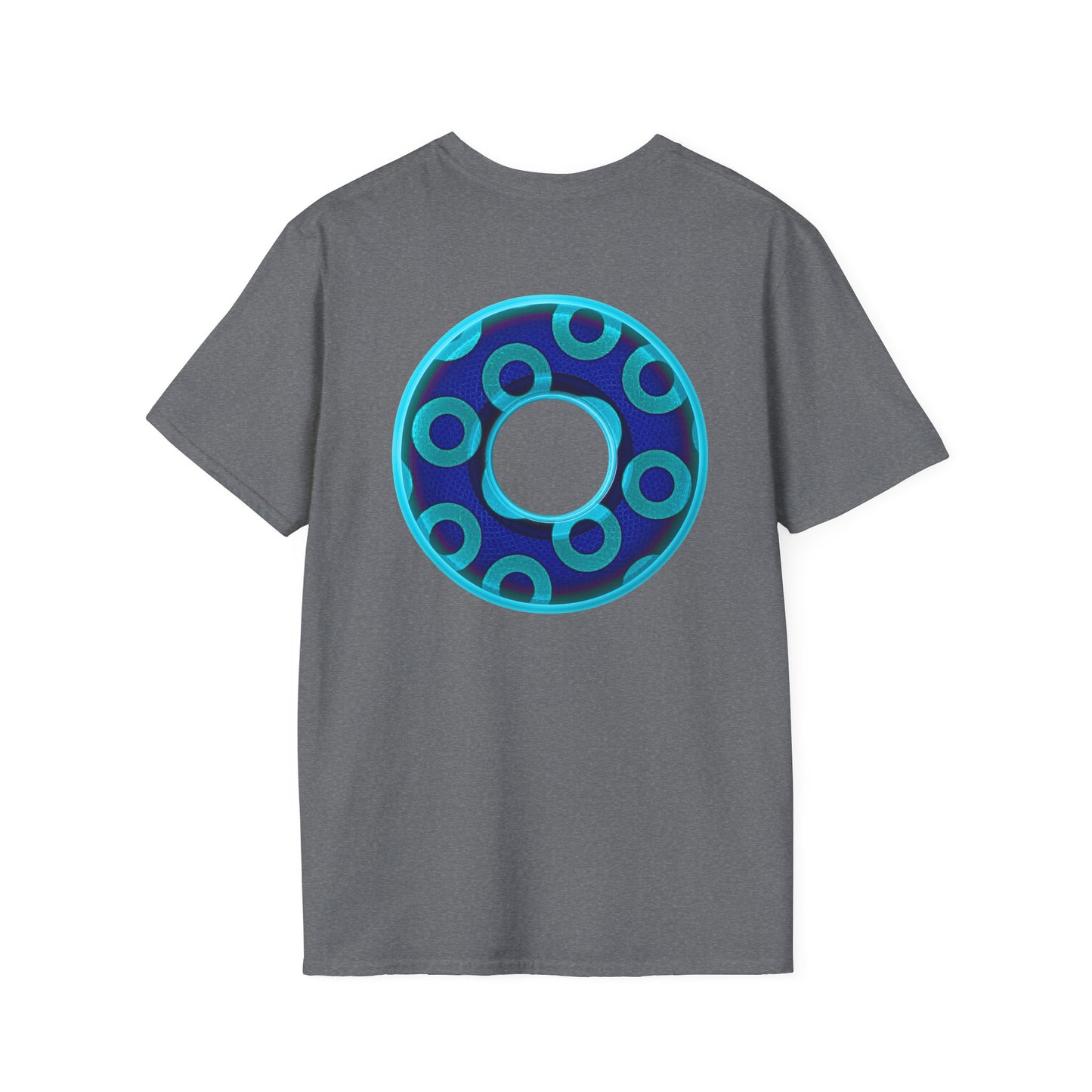 Plain Donuts/Unisex Soft-Style - "Plain Rustic Paradoxical Donuts" - aquamarine/dark blue donuts