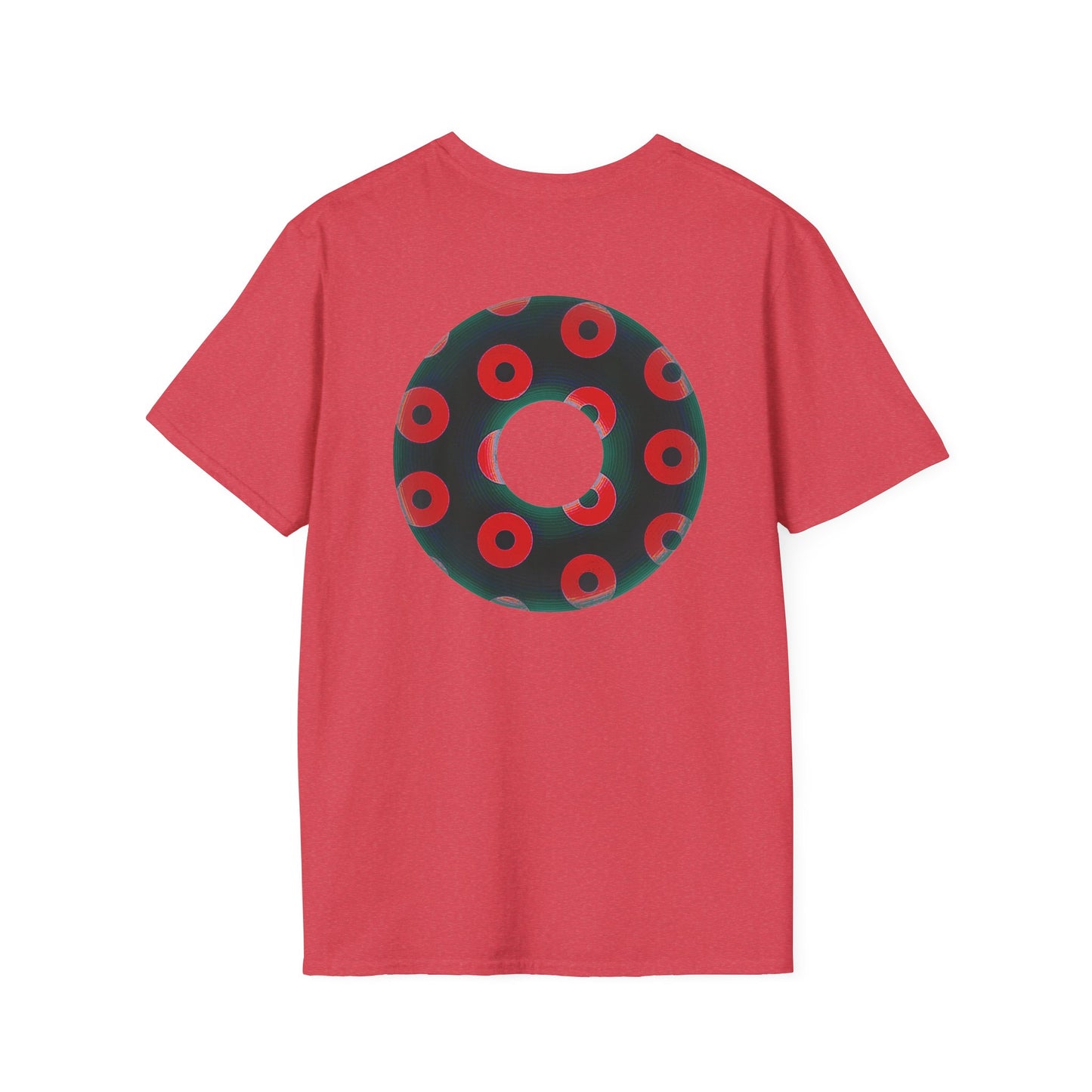 Plain Donuts/Unisex Soft-Style - "Plain Blimpy Paradoxical Donuts" - dark green/red donuts
