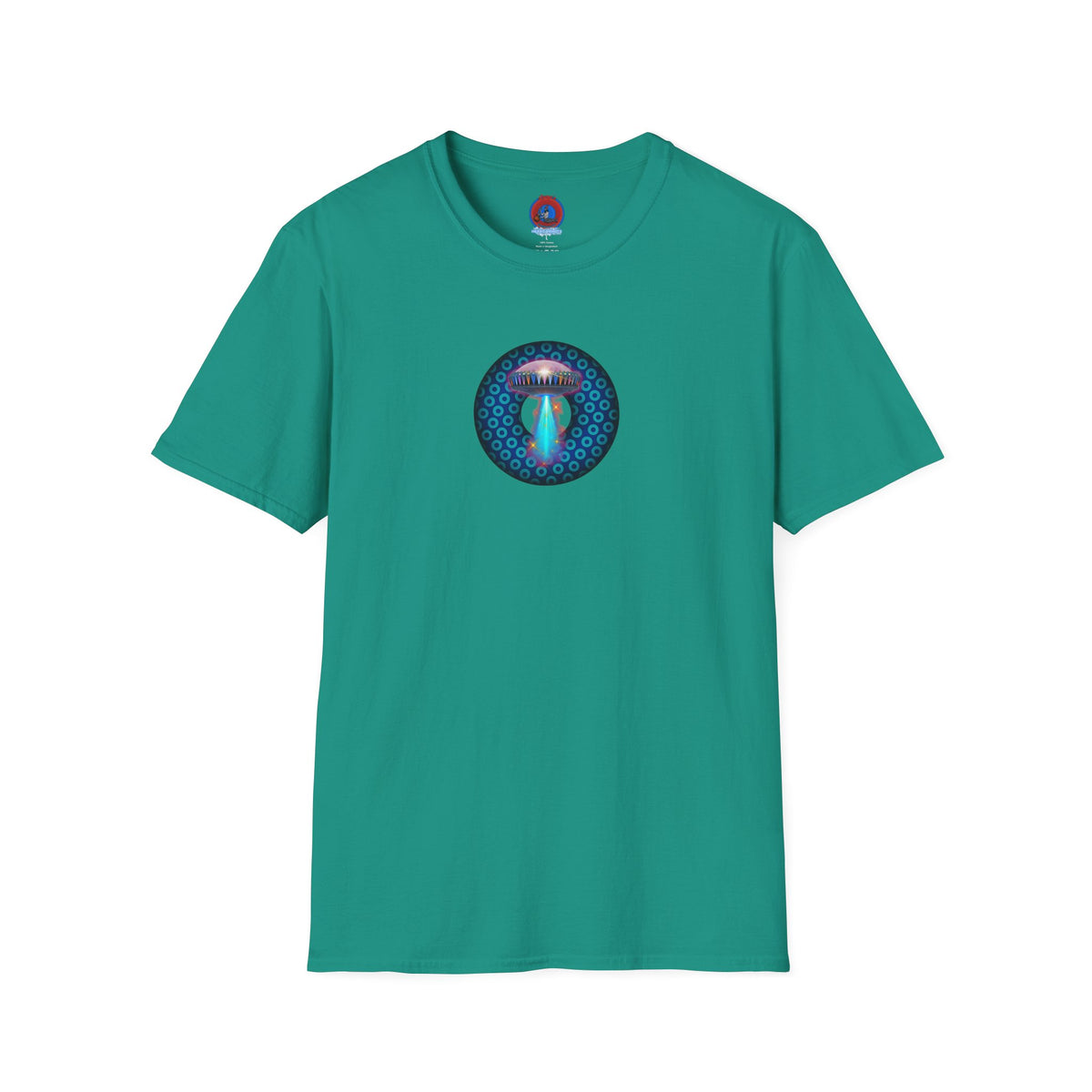 Classic Donut Tee - Unisex Soft-Style - "Donuts now Served on the Mothership" - series 1.0  - variant 3  - blue/light blue donut