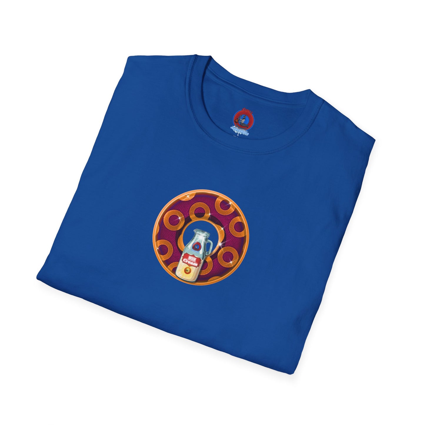 Classic Donut Tee - Unisex Soft-Style - "Princely Wooked Cream - YEMSG Donut " - burgundy/orange rustic paradox donut - variant 1