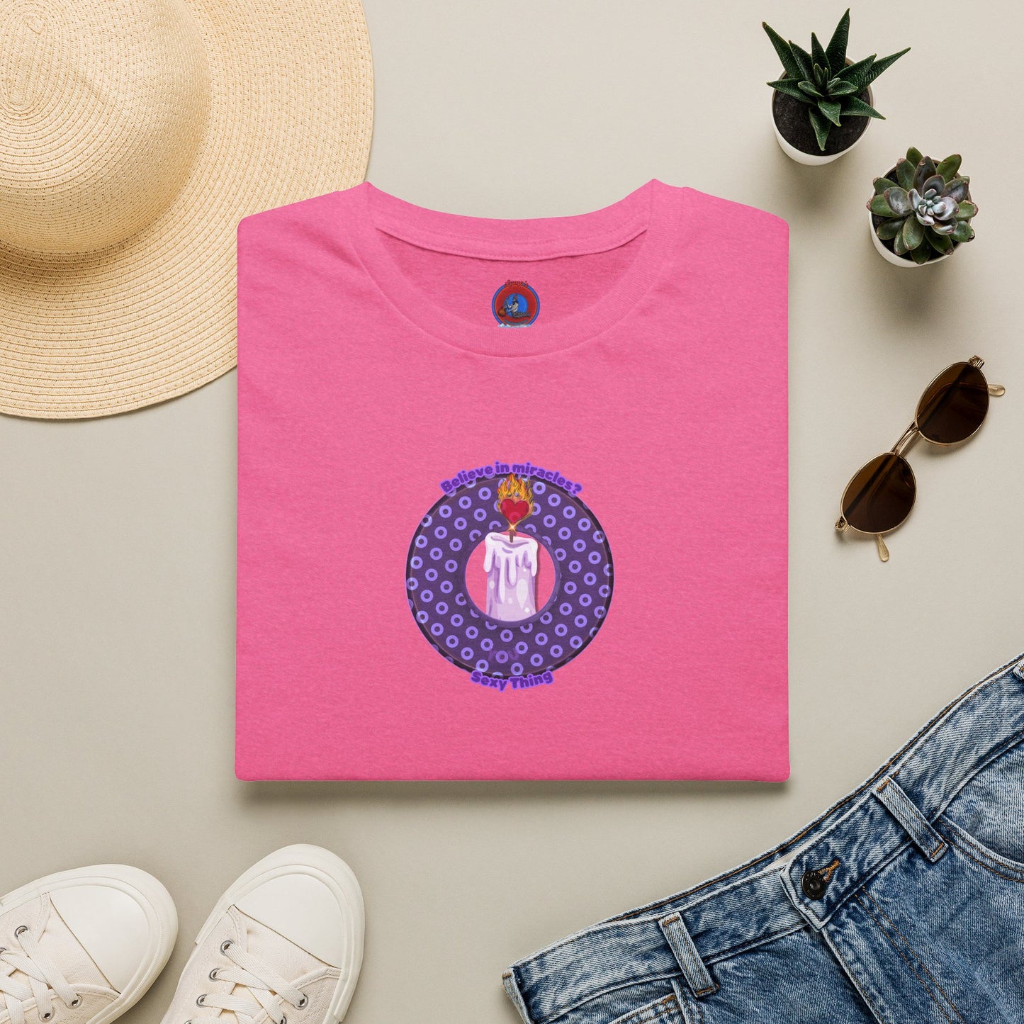 Classic Donut Tee - Unisex Soft-Style - "Donuts for Sexy Things" - electric purple/light purple paradox donut