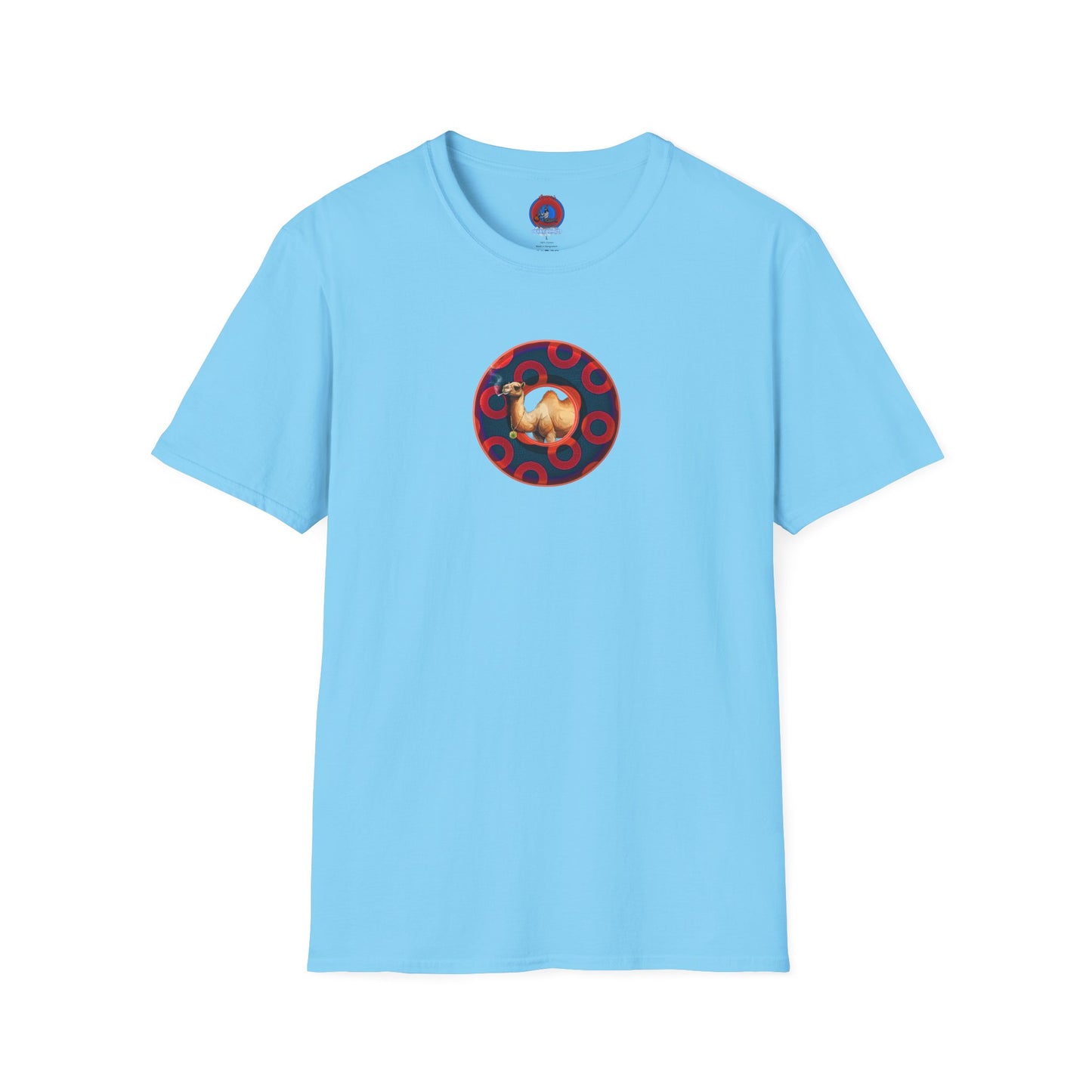 Classic Donut Tee - Unisex Soft-Style - "Joe Camel's Super Cool Donut" - rustic paradox donut - dark navy/red donuts