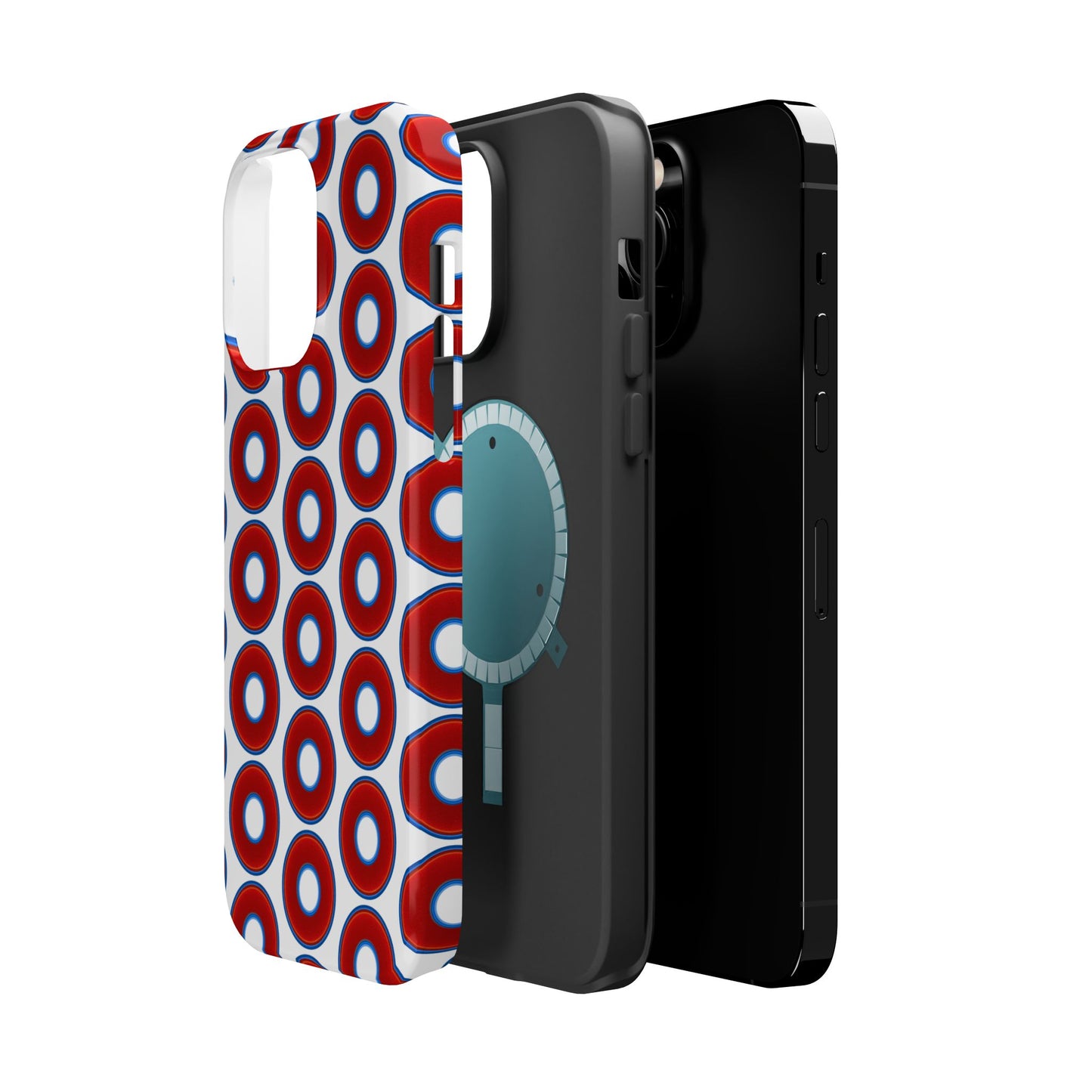 Magnetic Tough Donut Case - red vivid donut print w/white background