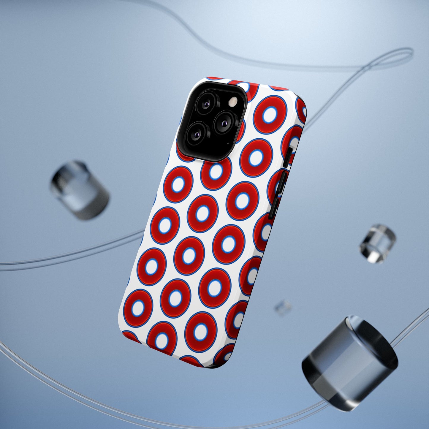 Impact-Resistant Lumpy Donut Case - red vivid donut print w/white background