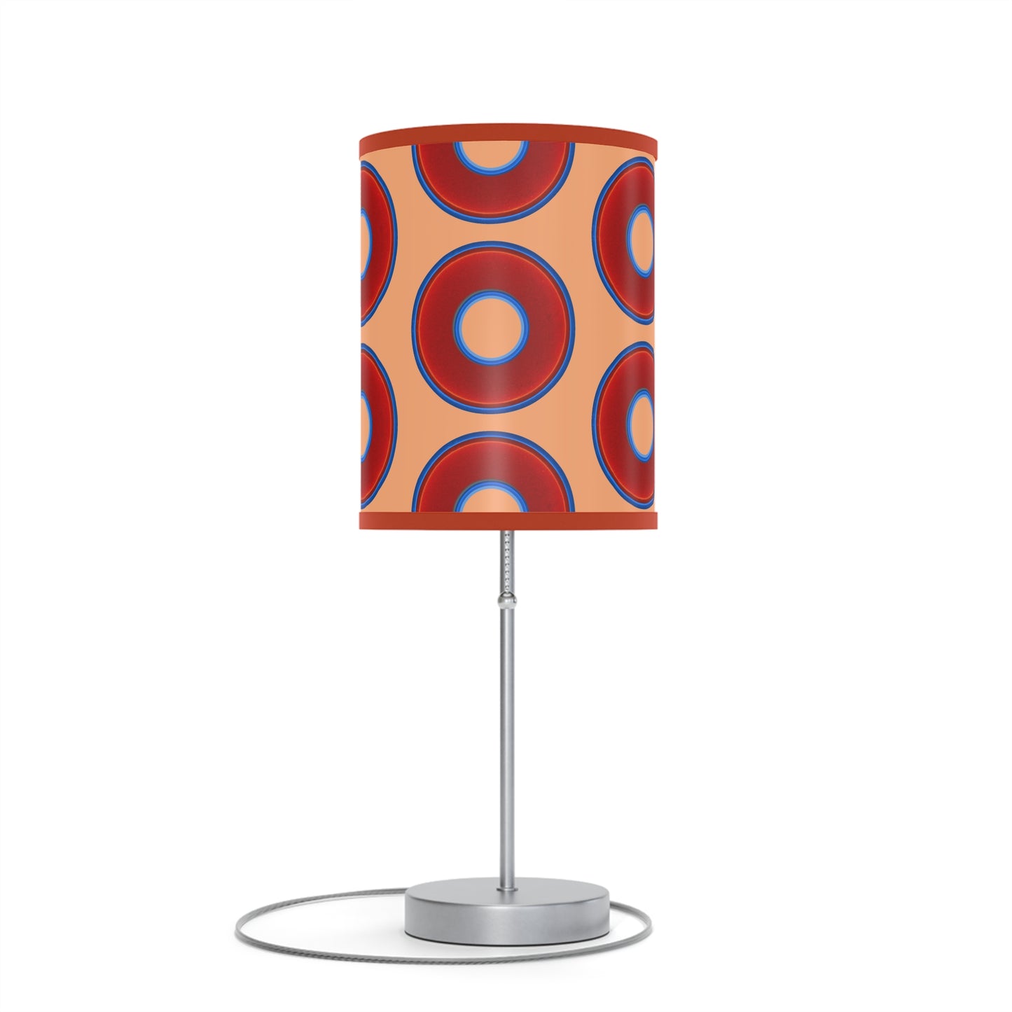 Lumpy Accent Lamps - red vivid donuts w/peach background