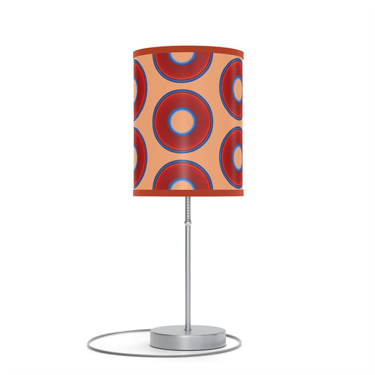 Lumpy Accent Lamps - red vivid donuts w/peach background