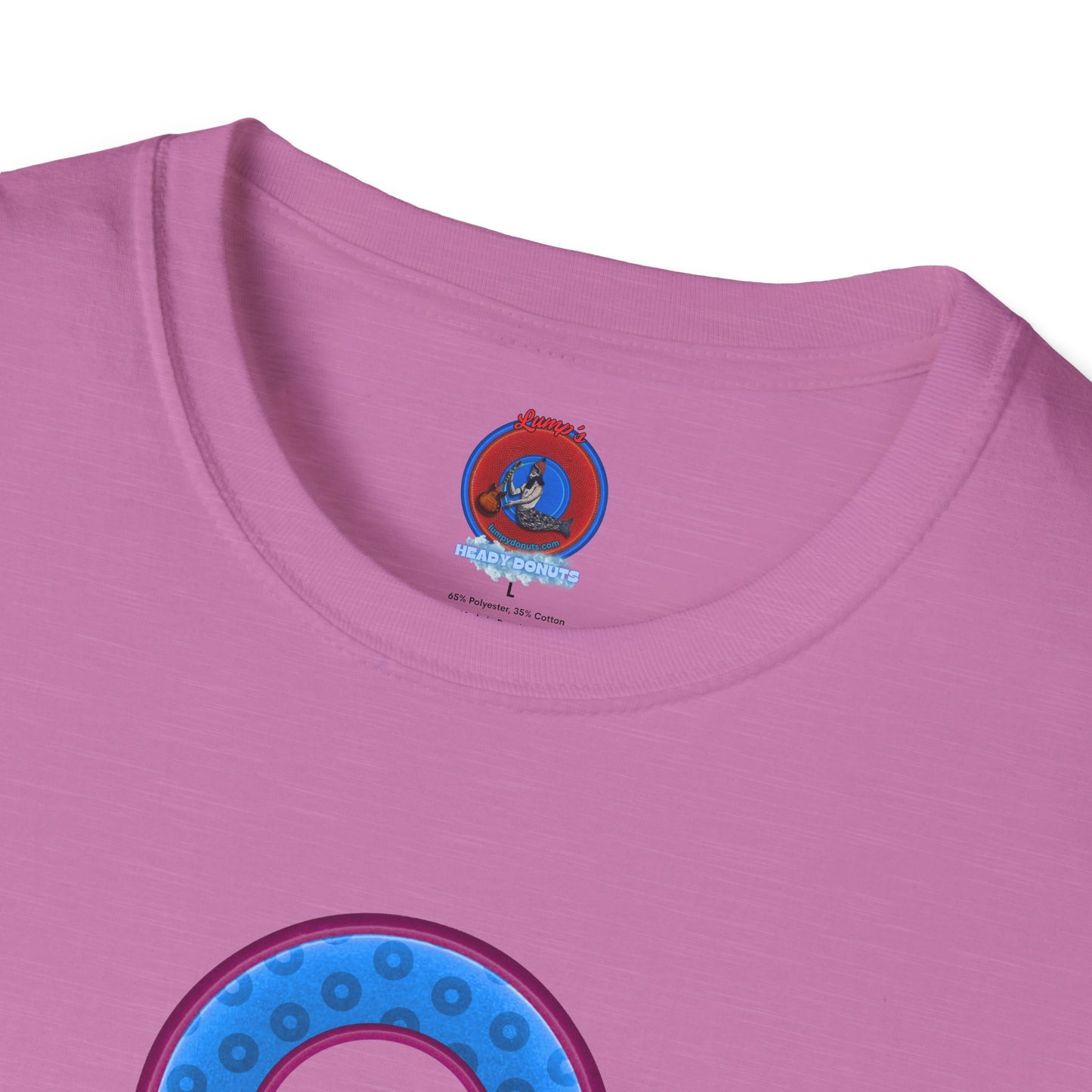 Plain Donuts/Unisex Soft-Style - "Plain Wide Mouthed Paradoxical Donuts" - light blue/dark magenta donuts