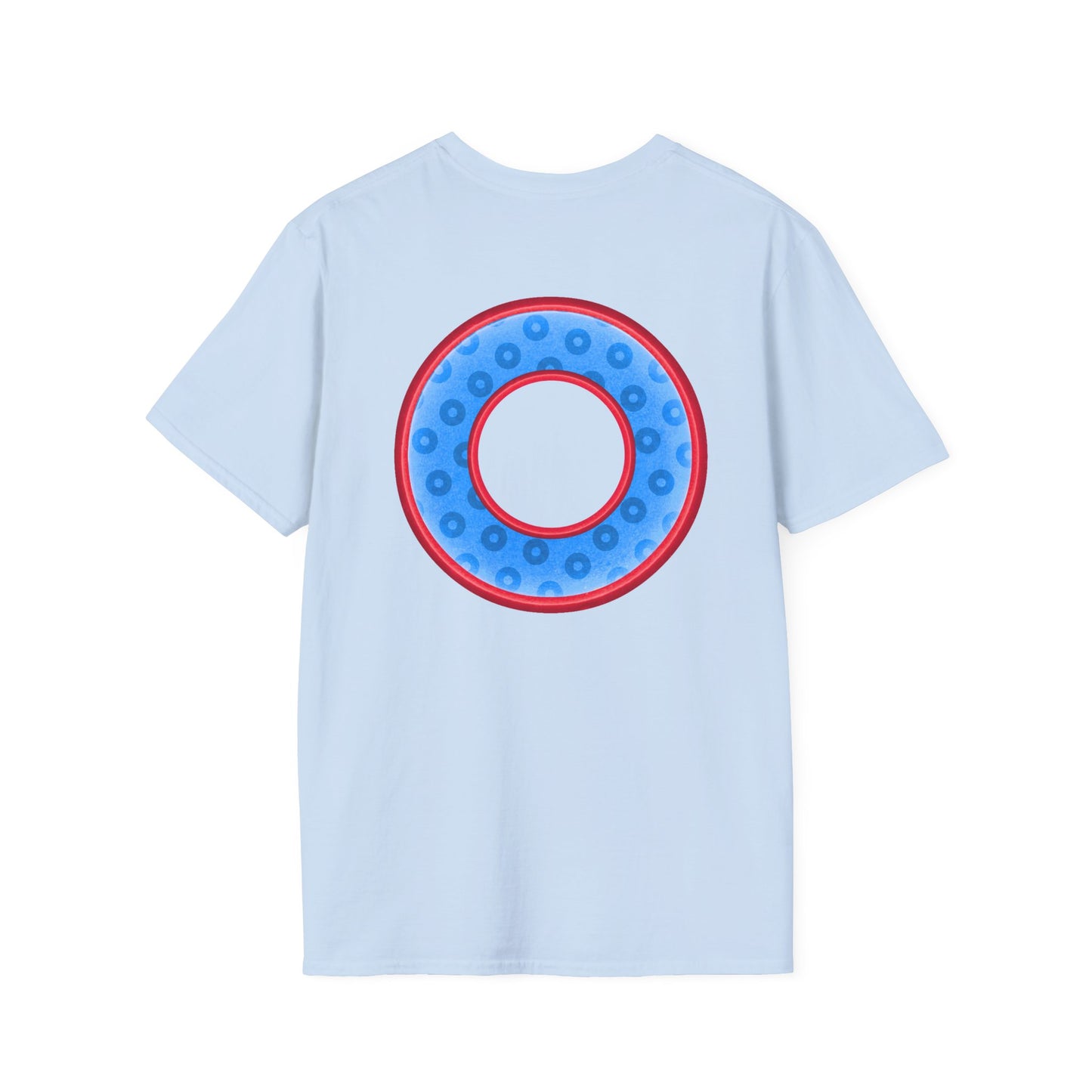 Plain Donuts/Unisex Soft-Style - "Plain Wide Mouthed Paradoxical Donuts" - light blue/red donuts