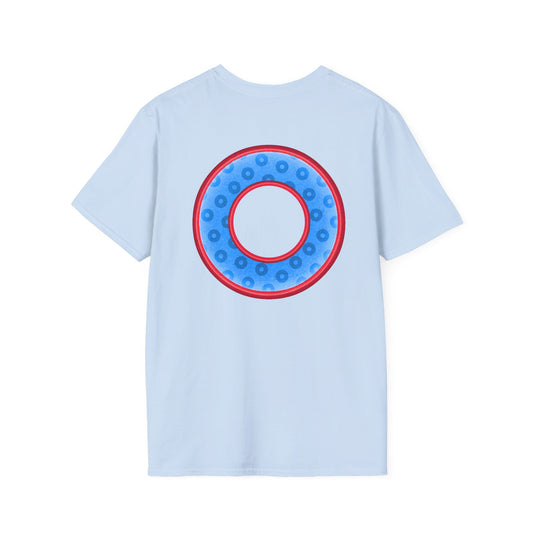Plain Donuts/Unisex Soft-Style - "Plain Wide Mouthed Paradoxical Donuts" - light blue/red donuts
