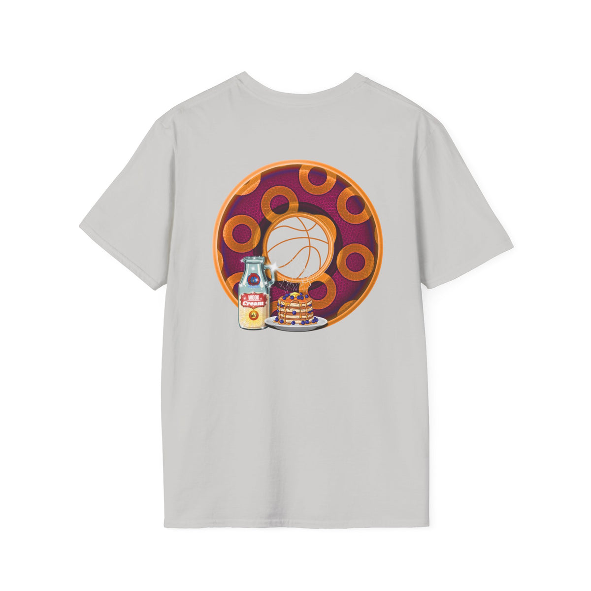 Classic Donut Tee - Unisex Soft-Style - "Princely Wooked Cream - YEMSG Donut " - burgundy/orange rustic paradox donut - variant 2