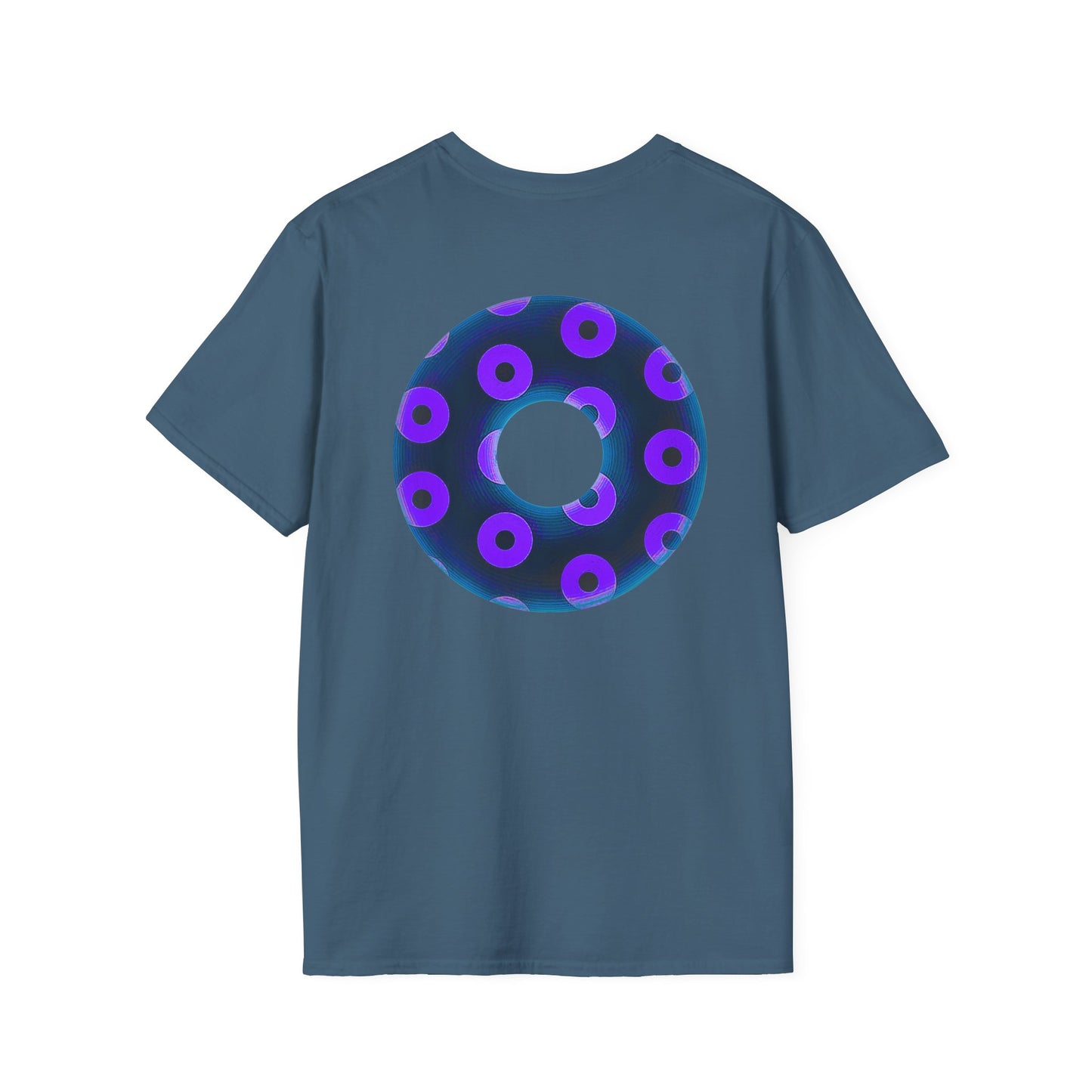 Plain Donuts/Unisex Soft-Style - "Plain Blimpy Paradoxical Donuts" - dark steel blue/vivd dark purple donuts