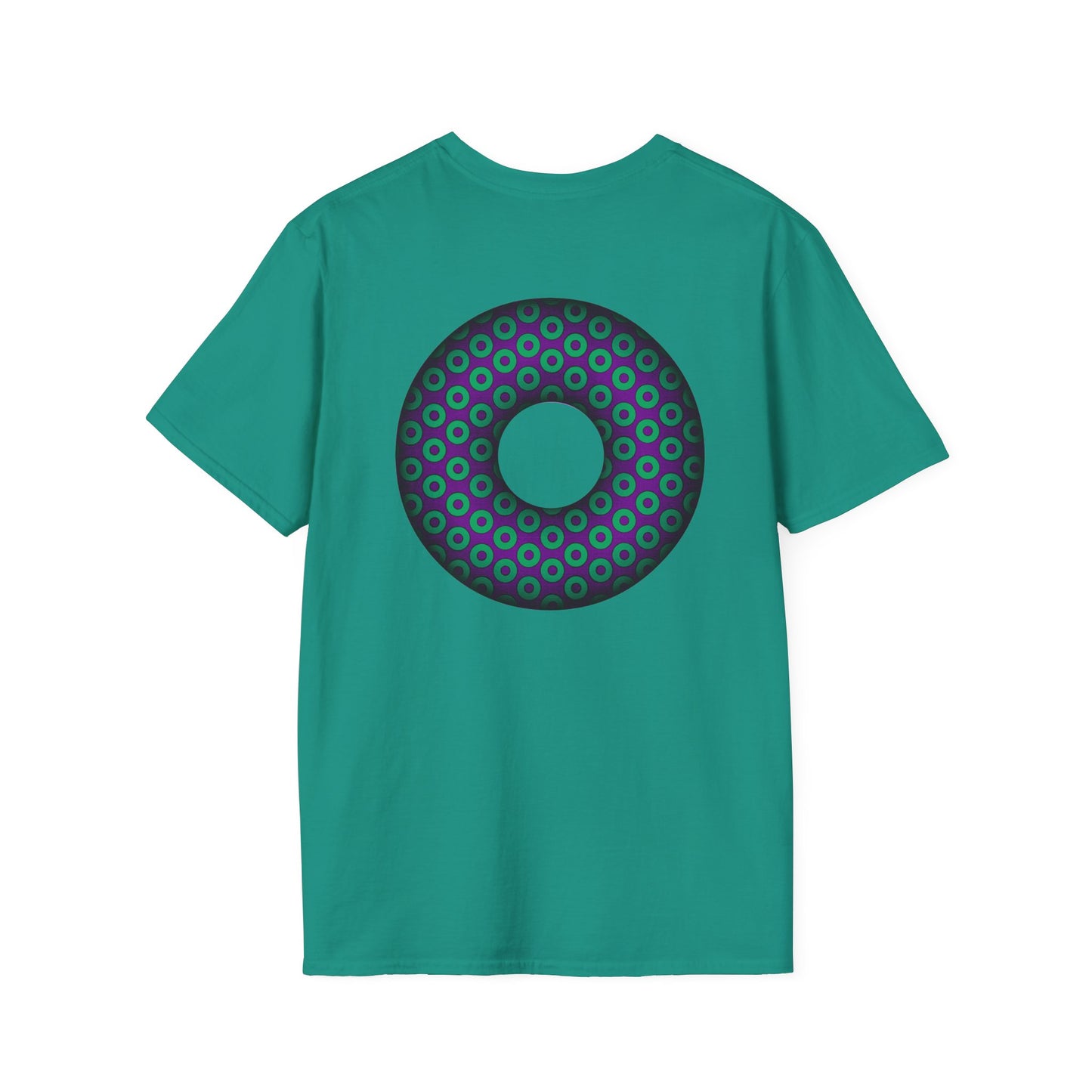 Plain Donuts/Unisex Soft-Style - "Plain Paradoxical Grided Donuts" - green/purple donuts