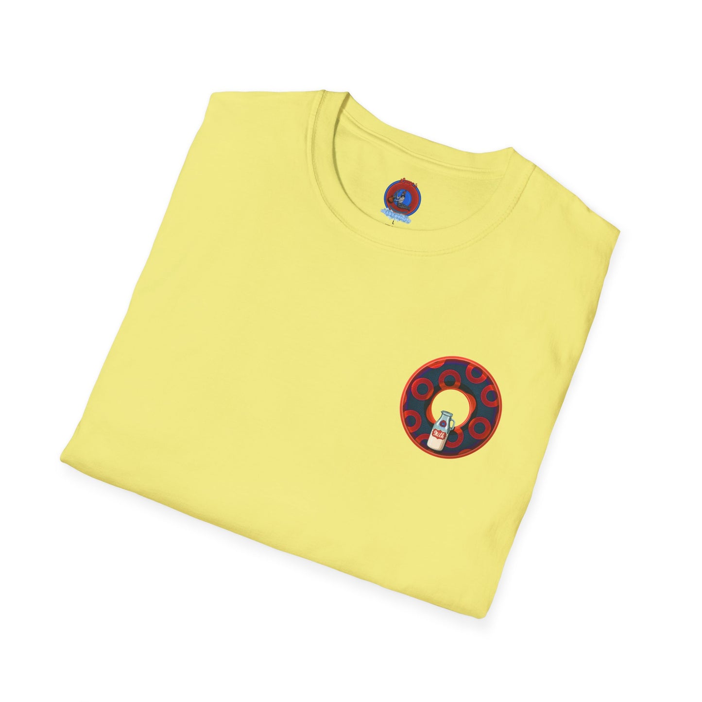 Classic Donut Tee - Unisex Soft-Style - "Wooked Cream - YEMSG Donut " -purple/red rustic paradox donut - variant 3