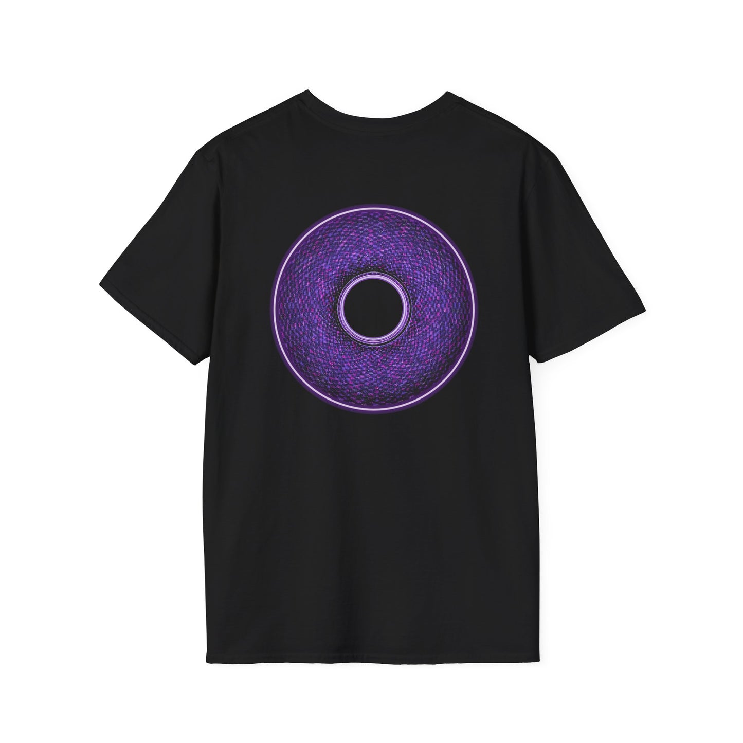 Classic Donut Tee - Unisex Soft-Style - "Plain Pixilated Donut' - purple/light purple pixilated afterglow donut