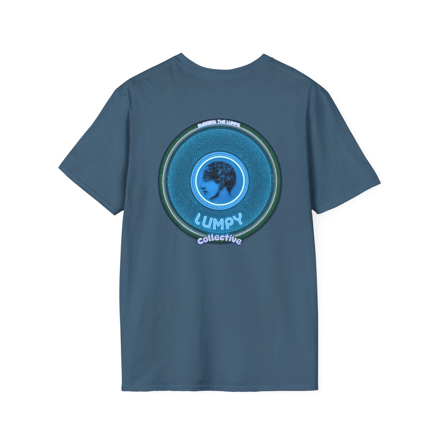 Classic Donut Tee - Unisex Soft-Style - "Lumpy Collective Donut" - aquamarine blue/green lumpy donut - variant 3