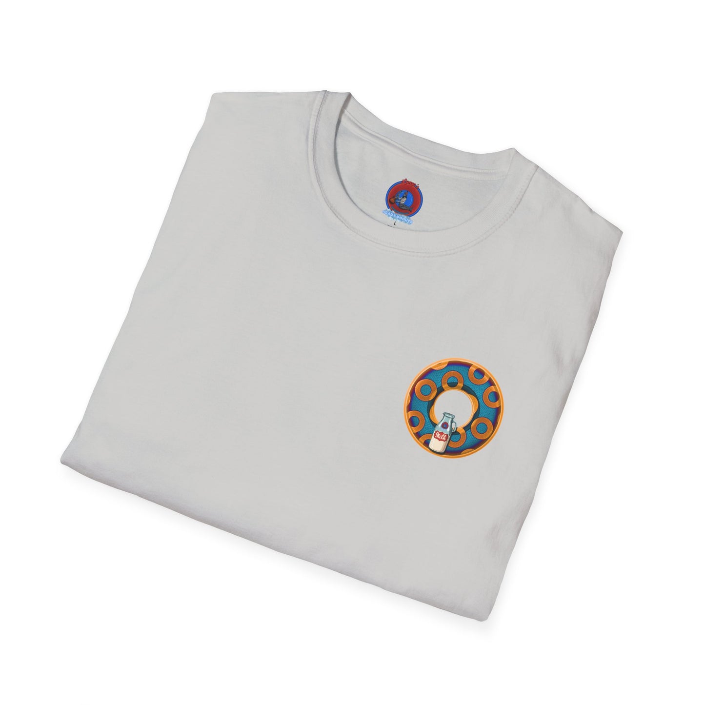 Classic Donut Tee - Unisex Soft-Style - "Wooked Cream - YEMSG Donut " -purple/red rustic paradox donut - variant 4