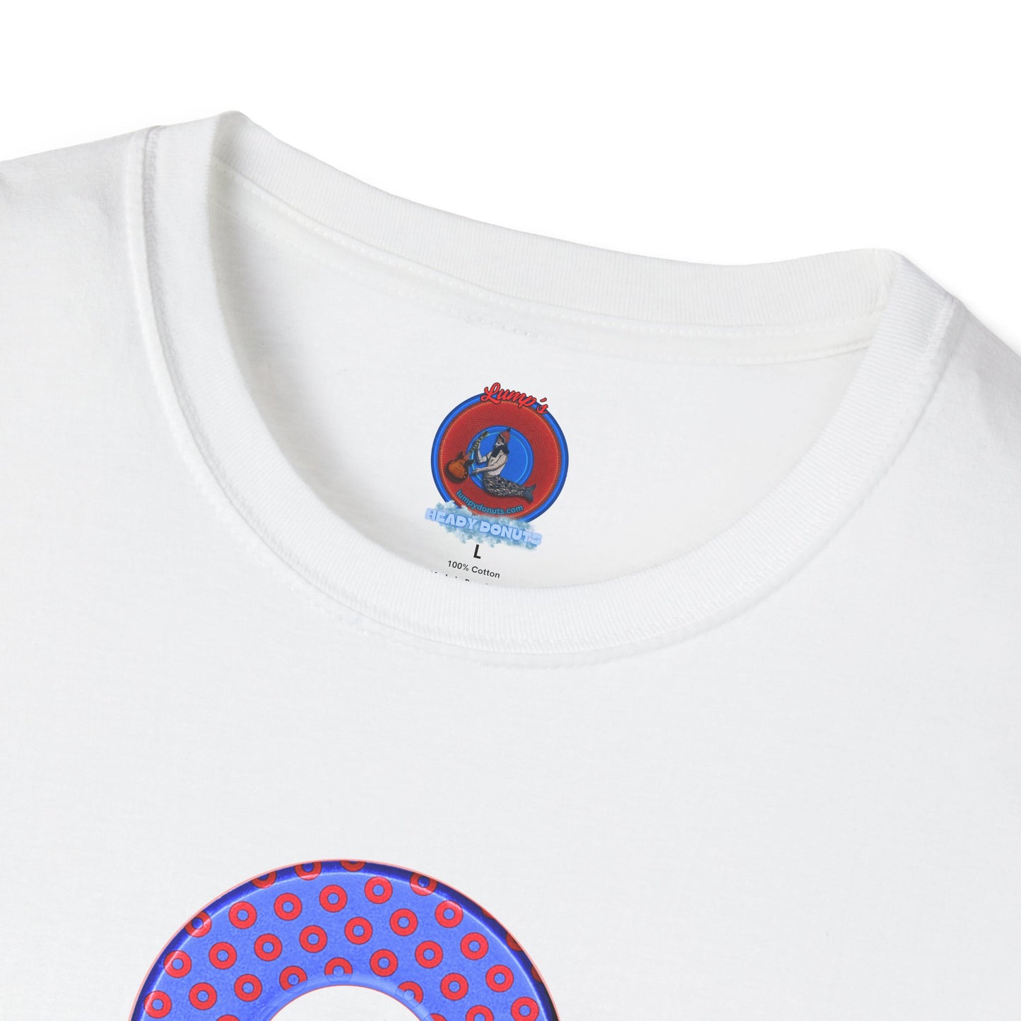 Plain Donuts/Unisex Soft-Style - "Plain Electric Paradoxical Donuts" - light royal blue/red donuts