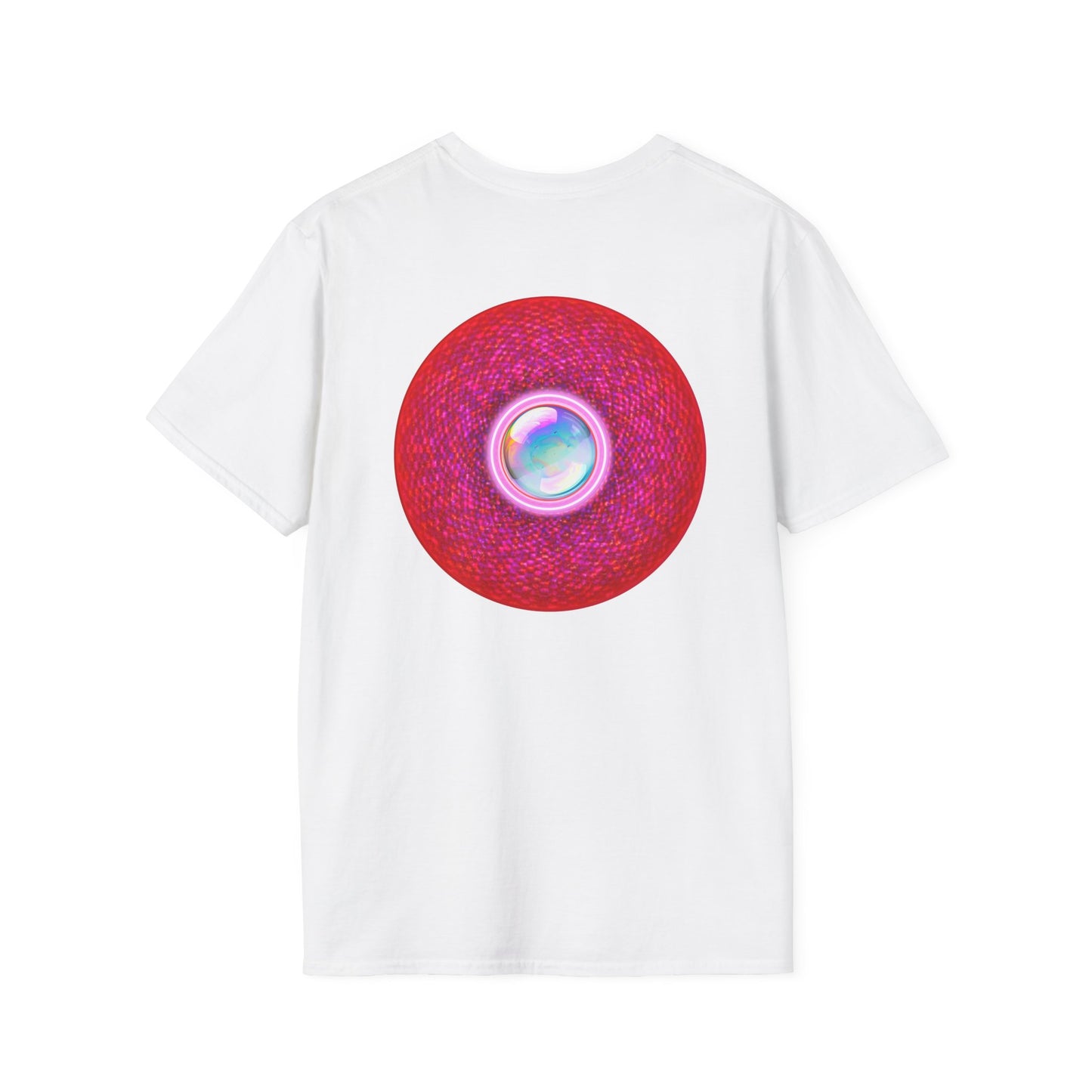 Classic Donut Tee - Unisex Soft-Style - "The Crystal Ballers Donut' - magenta pixilated donut