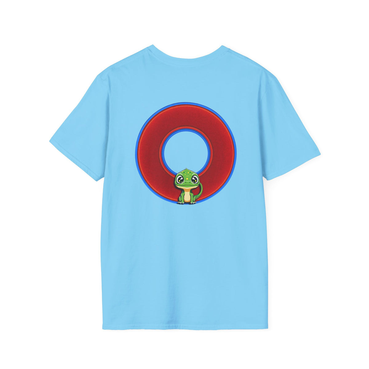 Classic Donut Tee - Unisex Soft-Style - "Little Baby Rutherford's Splendorous Tee" - vivid red donut