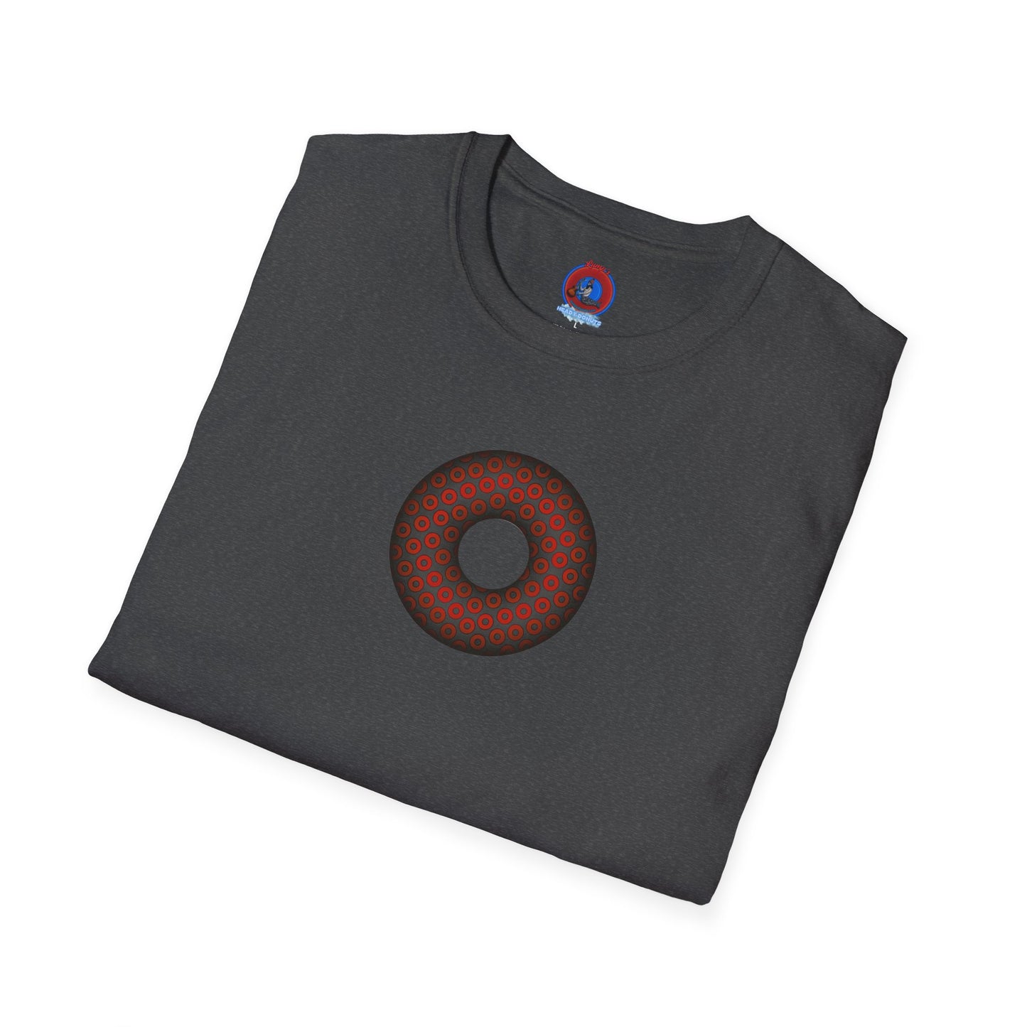 Plain Donuts/Unisex Soft-Style - "Plain Paradoxical Grided Donut" - red/dark gray donuts