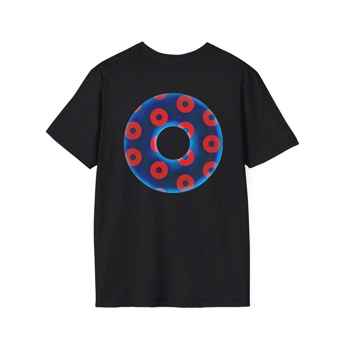 Plain Donuts/Unisex Soft-Style - "Plain Blimpy Paradoxical Donuts" - royal blue/bright red donuts