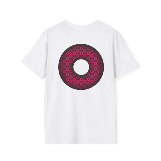 Plain Donuts/Unisex Soft-Style - "Plain Paradoxical Grided Donuts" - pink/burgundy donuts