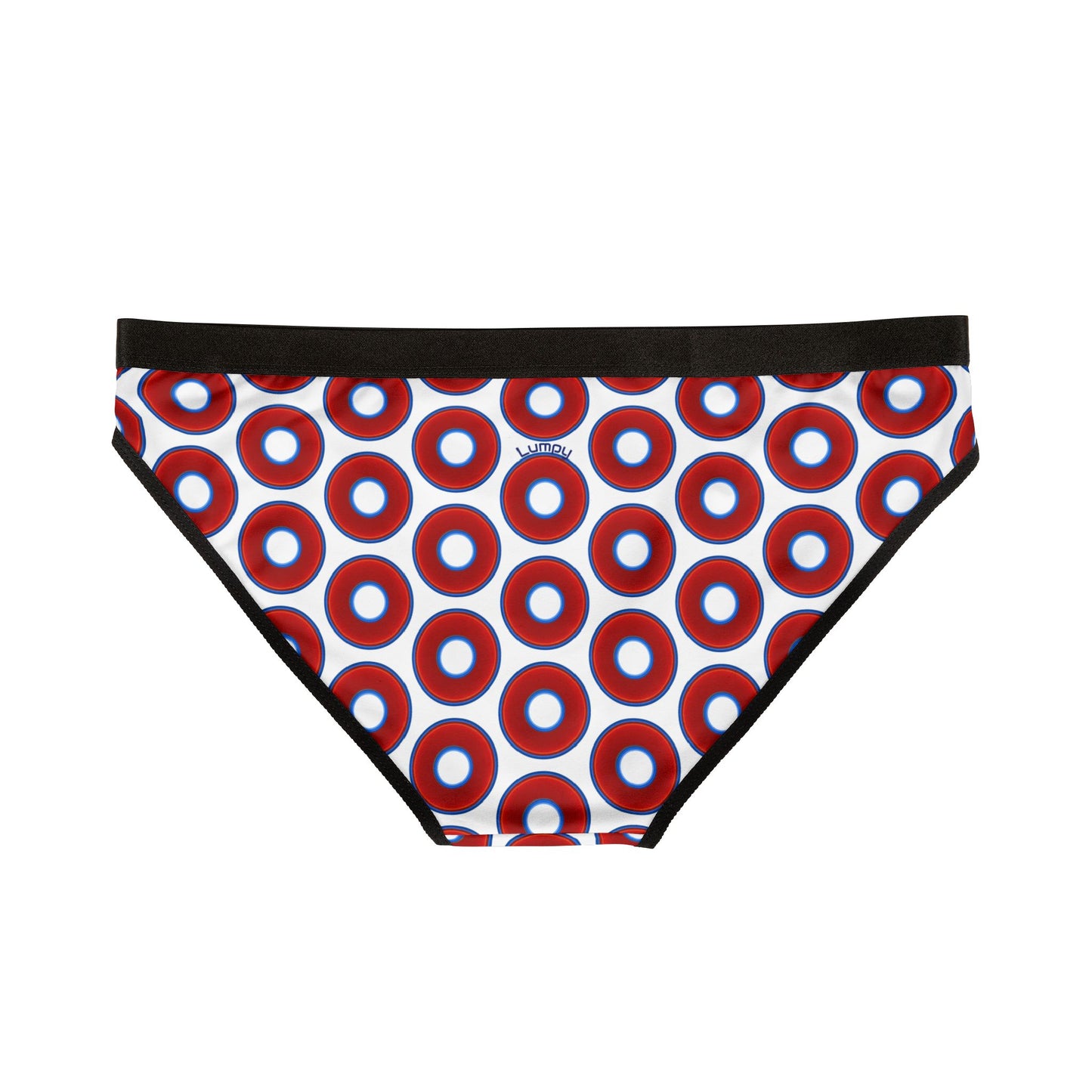 Lumpy Donut Underwear - vivid red donut print w/white background