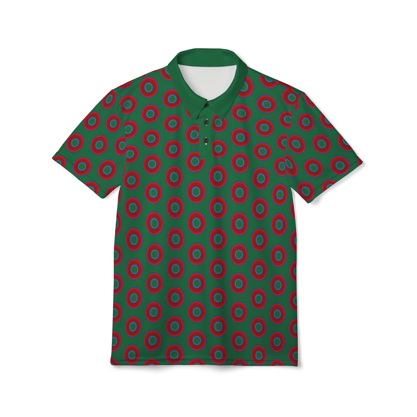 AOP Donut Polo - vivid donut print w/green background [unisex]