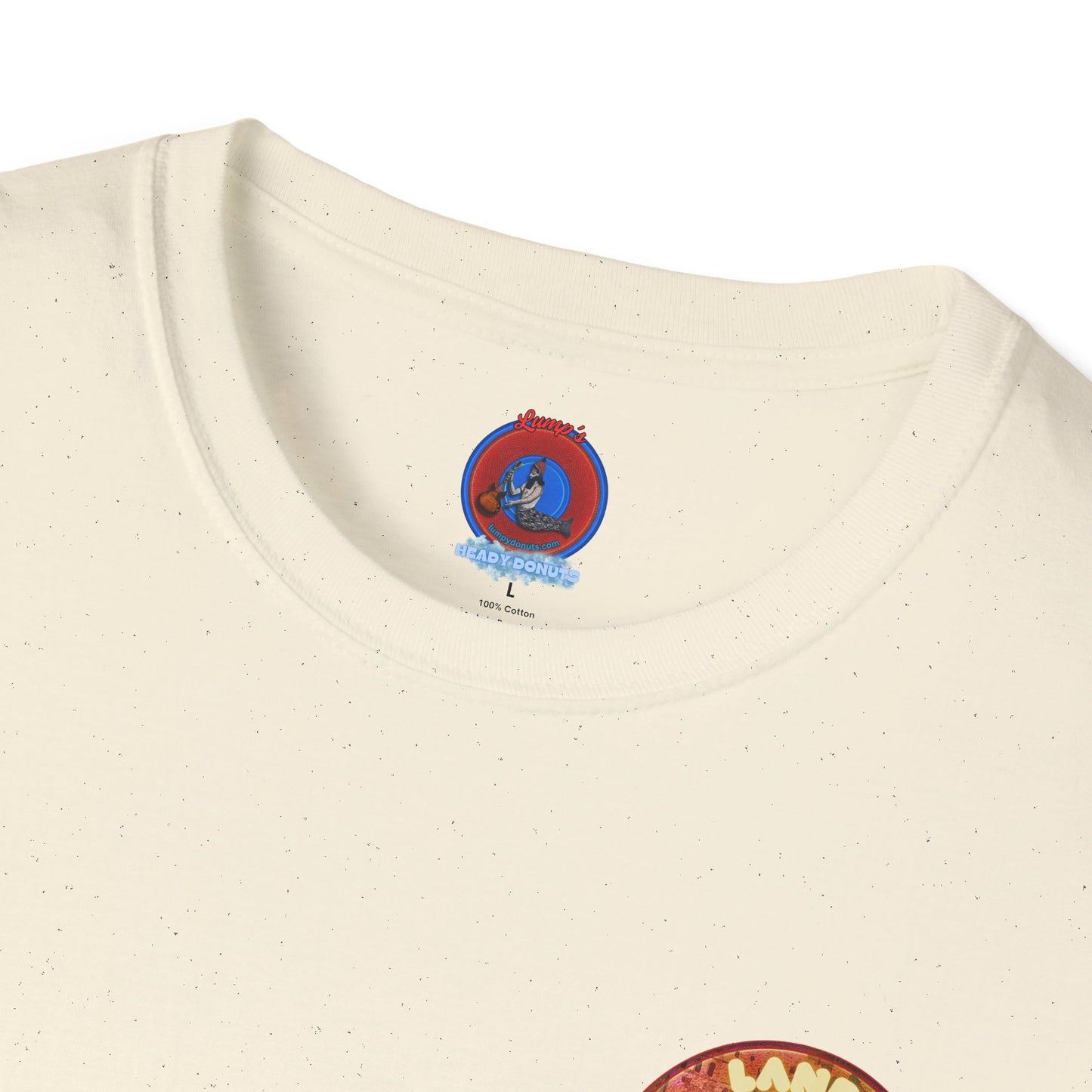 Classic Donut Tee - Unisex Soft-Style - "Donut made with Reforming Dough" - magenta/green donut