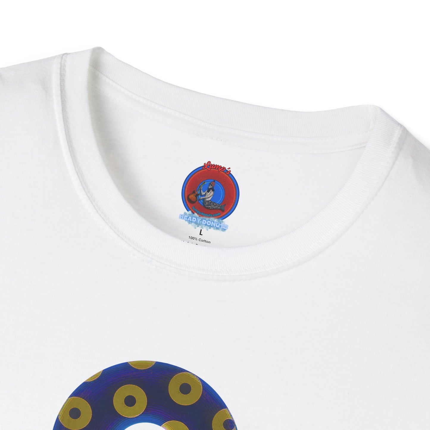 Plain Donuts/Unisex Soft-Style - "Plain Blimpy Paradoxical Donuts" - dark royal blue/yellow donuts