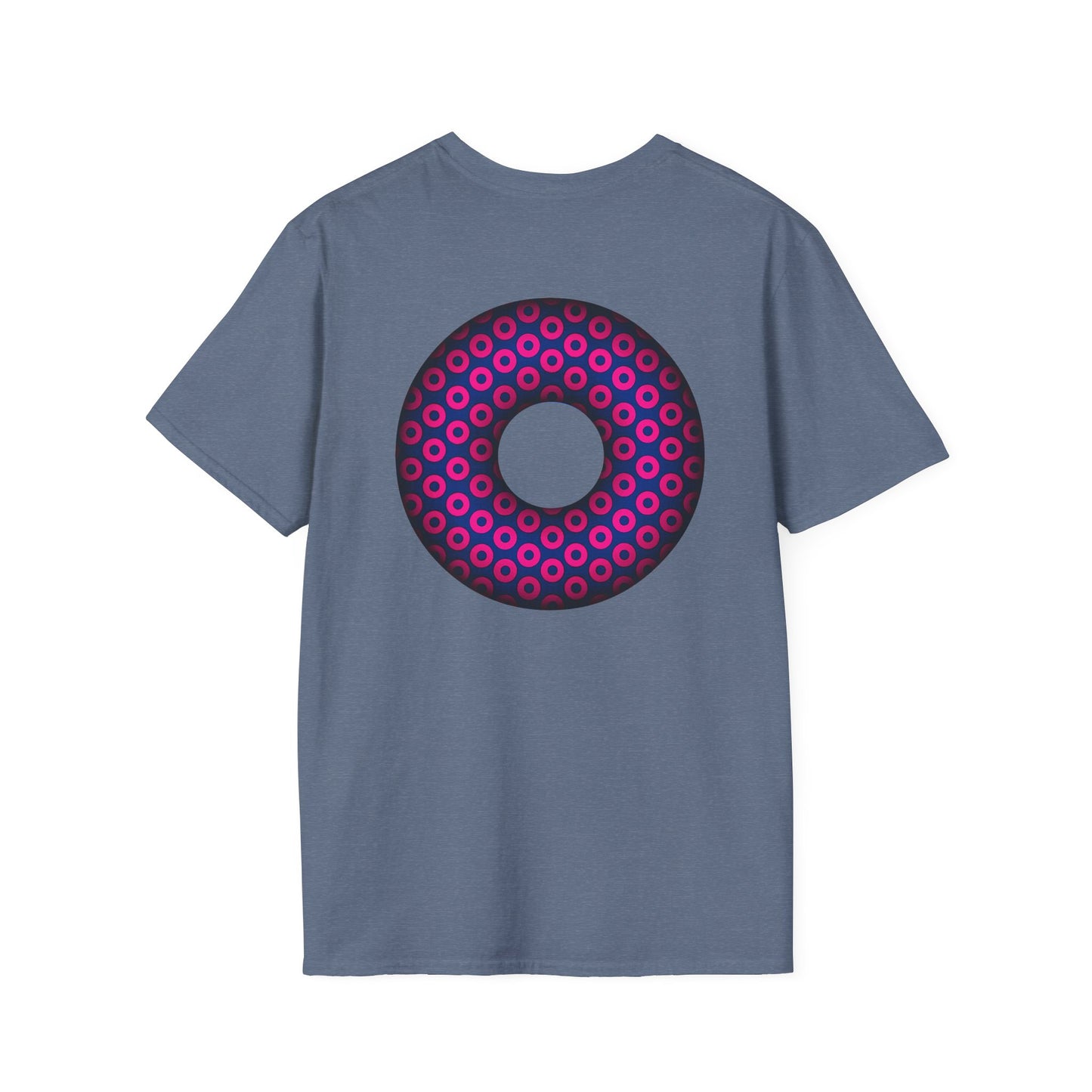 Plain Donuts/Unisex Soft-Style - "Plain Paradoxical Grided Donuts" - light magenta/dark blue donuts