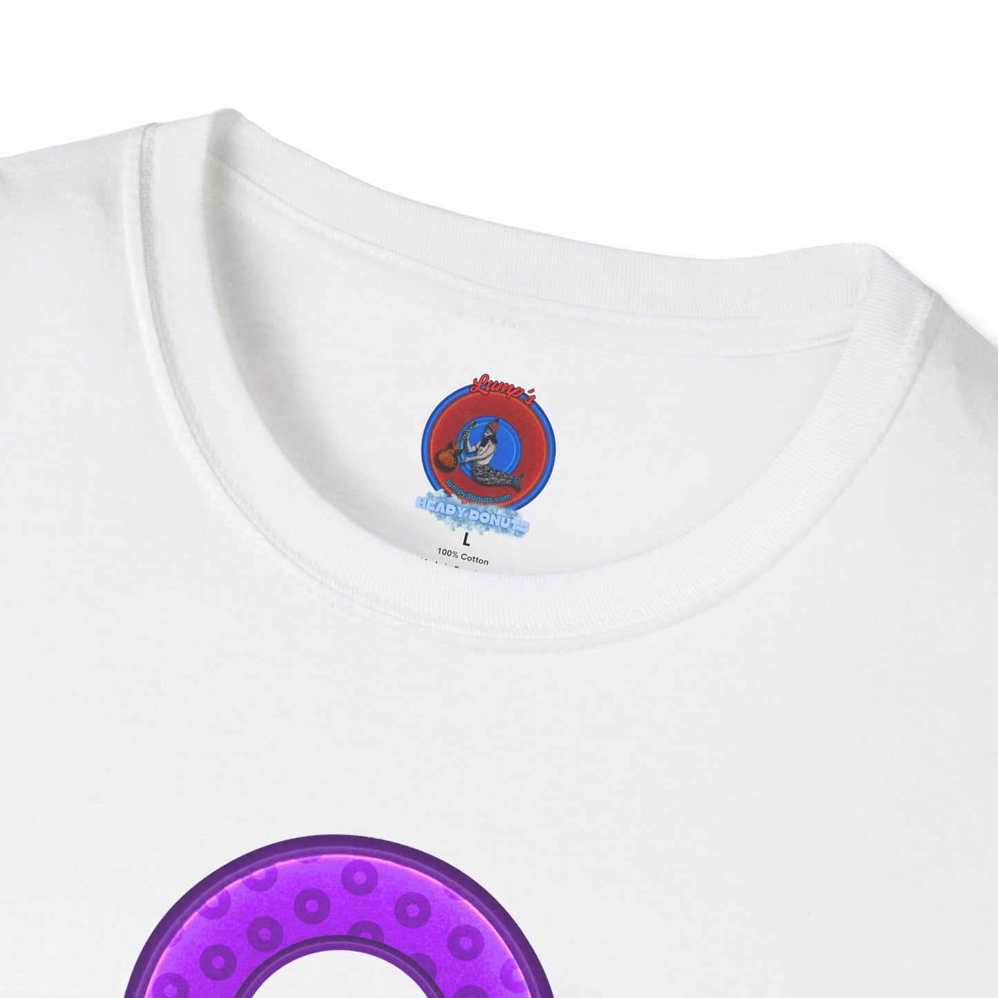 Plain Donuts/Unisex Soft-Style - "Plain Wide Mouthed Paradoxical Donuts" - bright purple/dark purple donuts