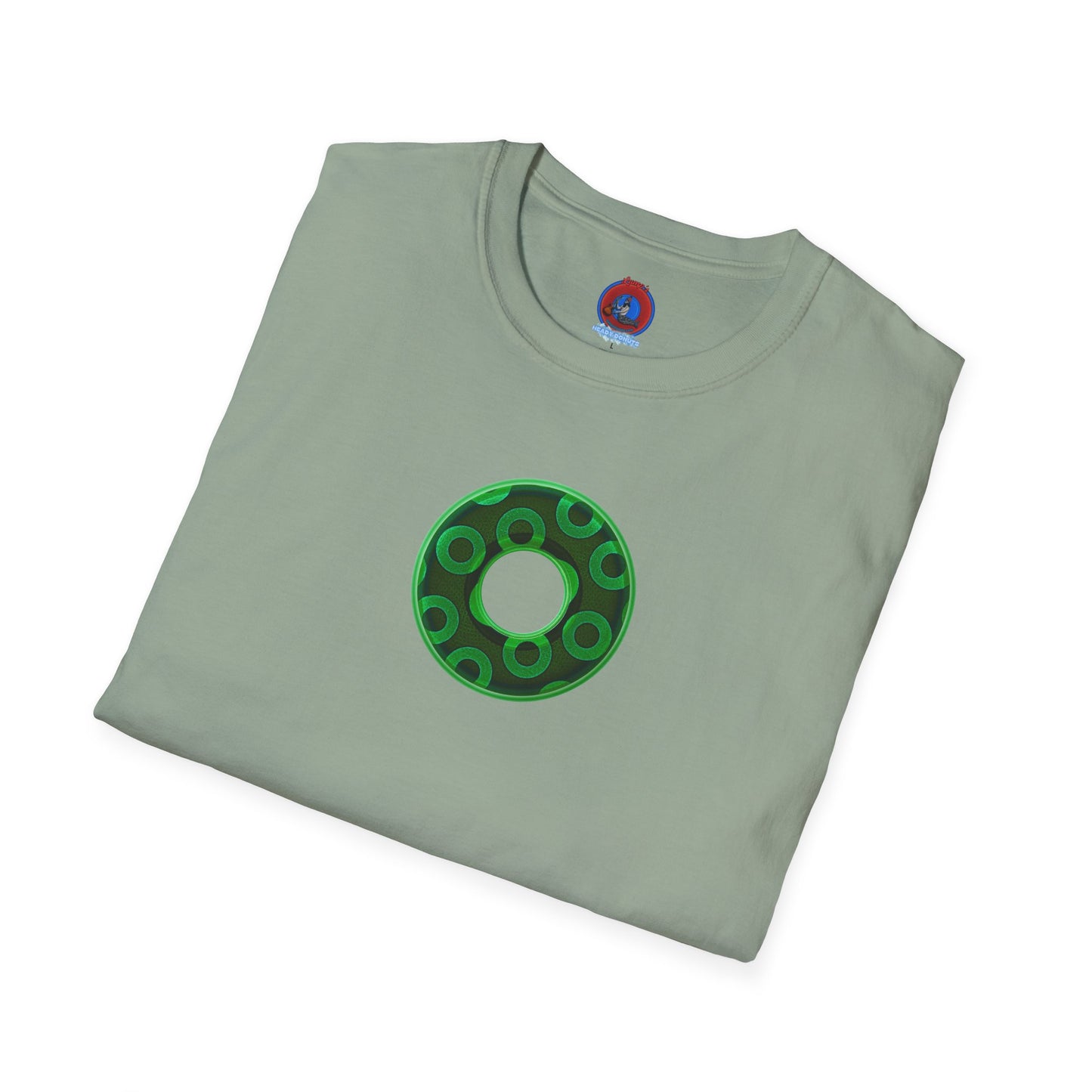 Plain Donuts/Unisex Soft-Style - "Plain Rustic Paradoxical Donuts" - light green/dark green donuts
