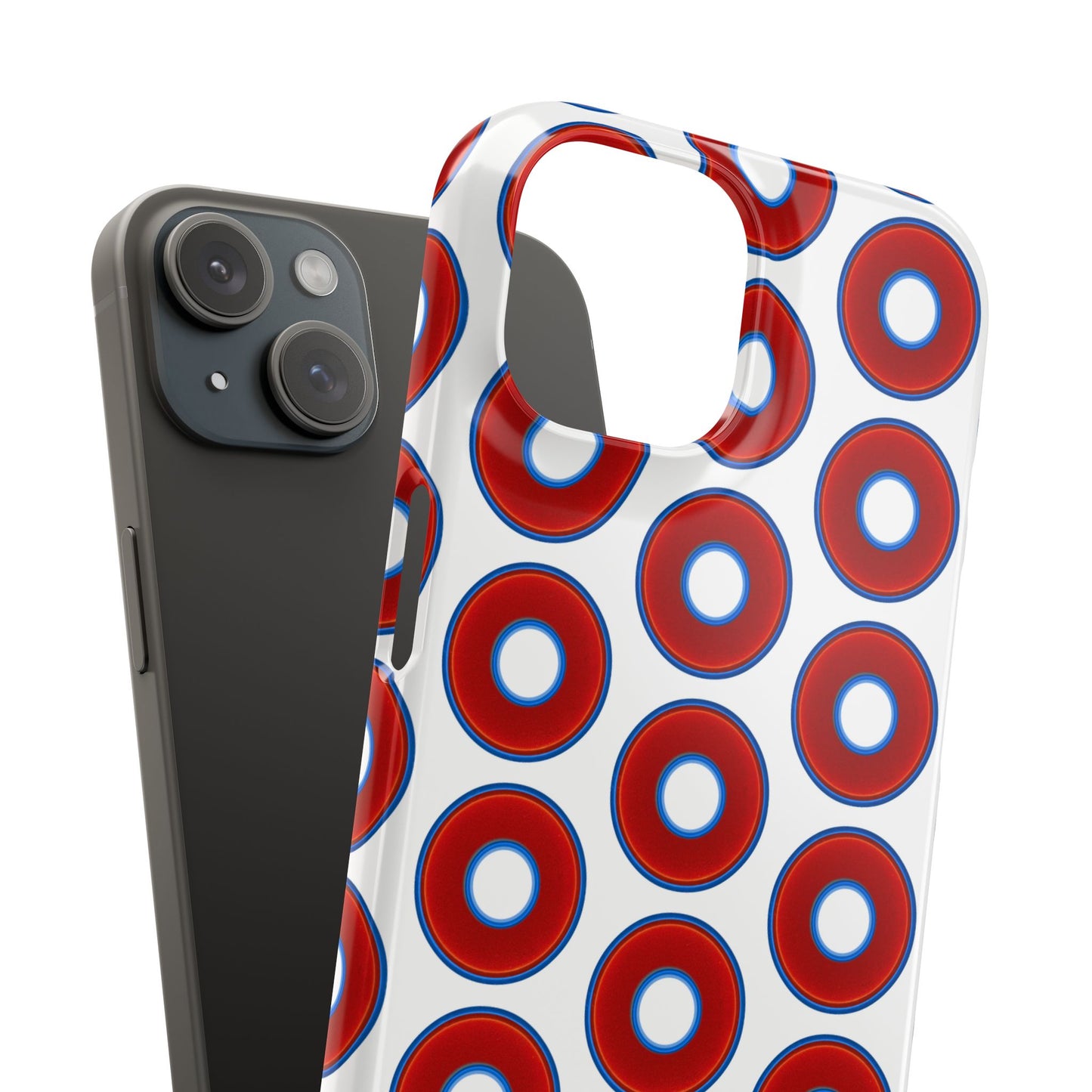 Lumpy Donut Snap Case - red vivid donut print w/white background