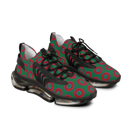 Donut Kicks - red vivid donut print w/green background
