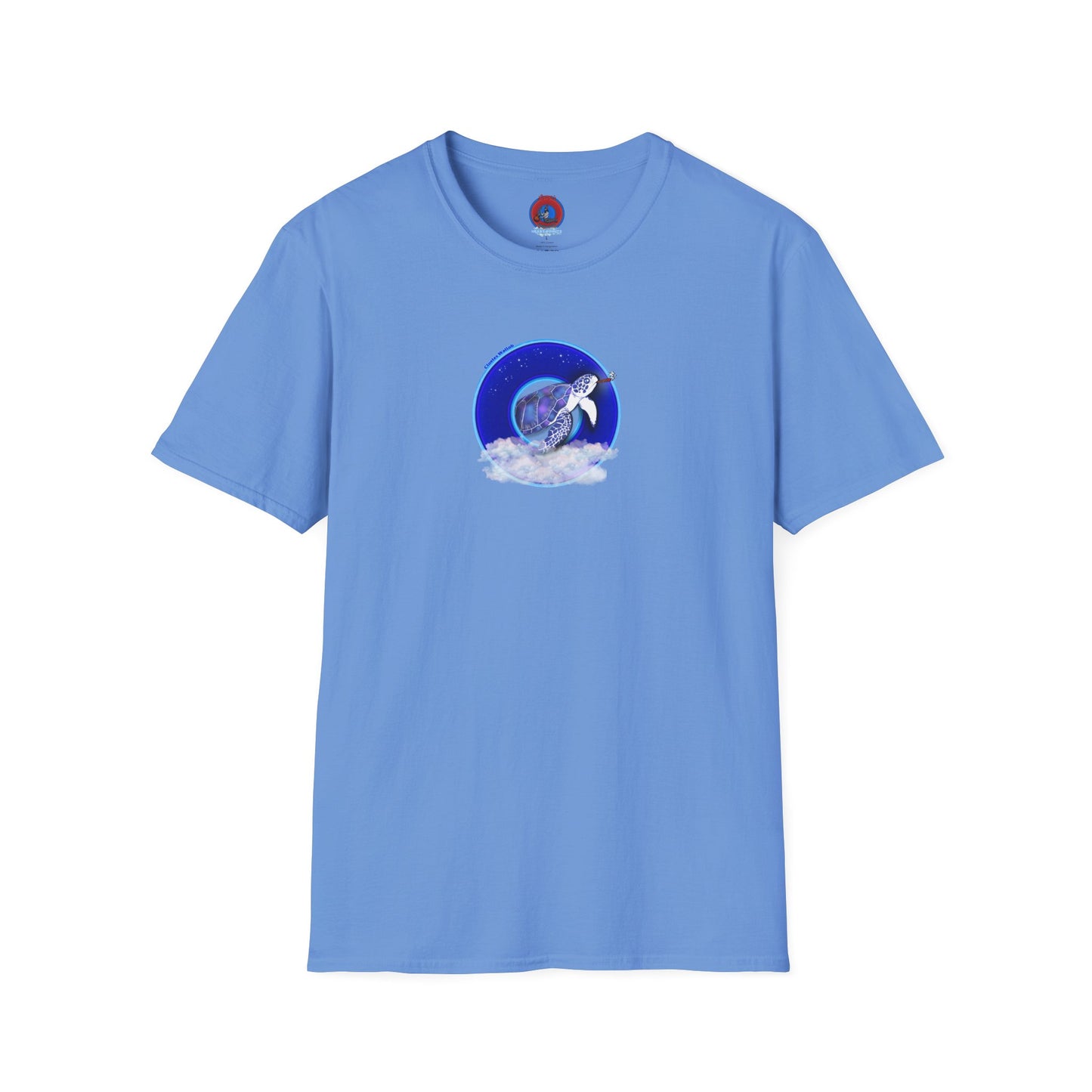 Classic Donut Tee - Unisex Soft-Style - "Clueless Wallob's Donuts" - vivid blue sky donut