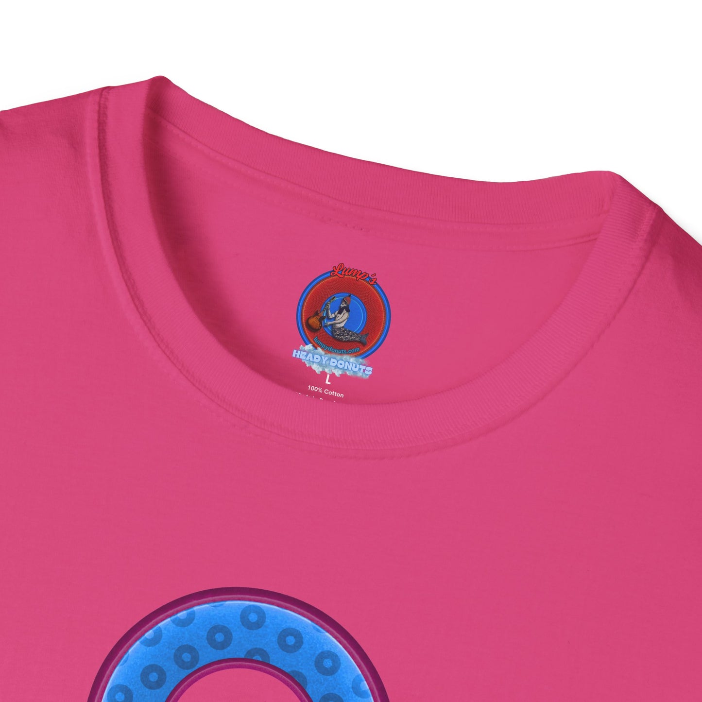 Plain Donuts/Unisex Soft-Style - "Plain Wide Mouthed Paradoxical Donuts" - light blue/dark magenta donuts