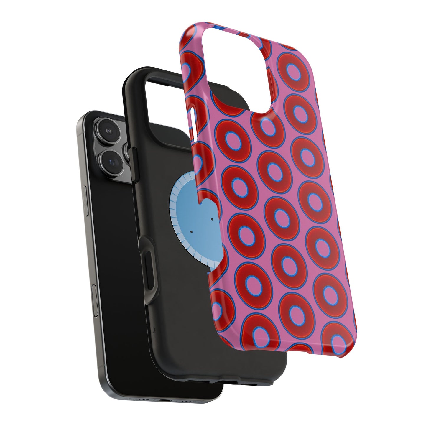Magnetic Tough Donut Case - red vivid donut print w/pink background