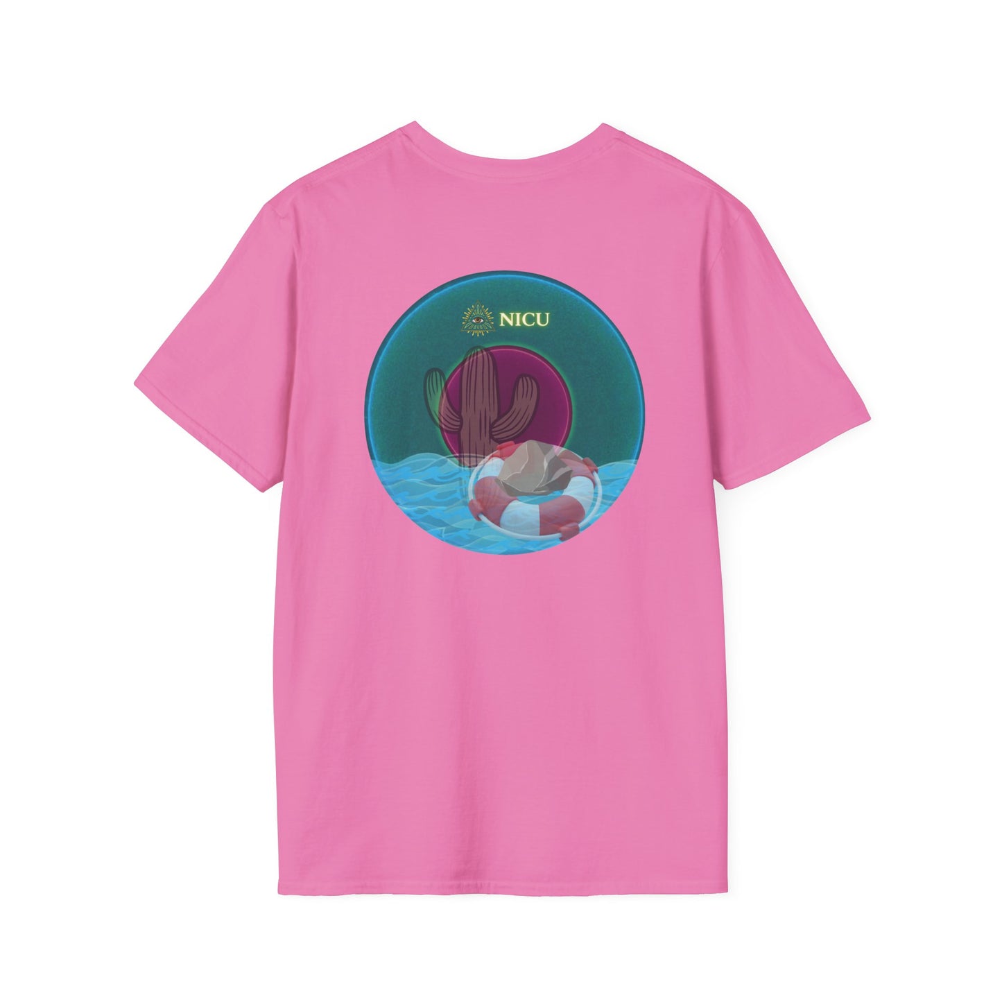 Classic Donut Tee - Unisex Soft-Style - "Masonic Donut of Rites" - series 1.0  - vivid dark teal donut