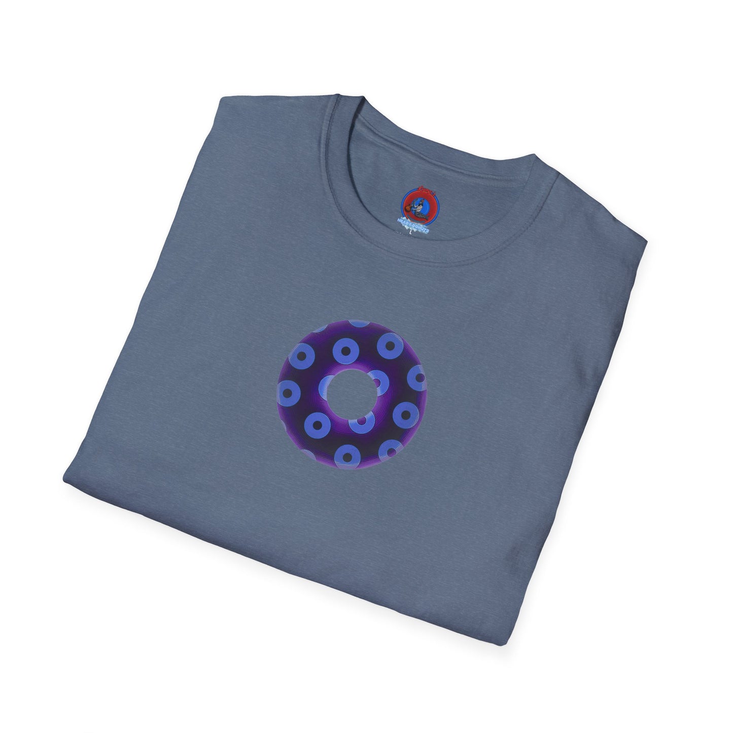 Plain Donuts/Unisex Soft-Style - "Plain Blimpy Paradoxical Donuts" - dark purple/Carolina blue donuts