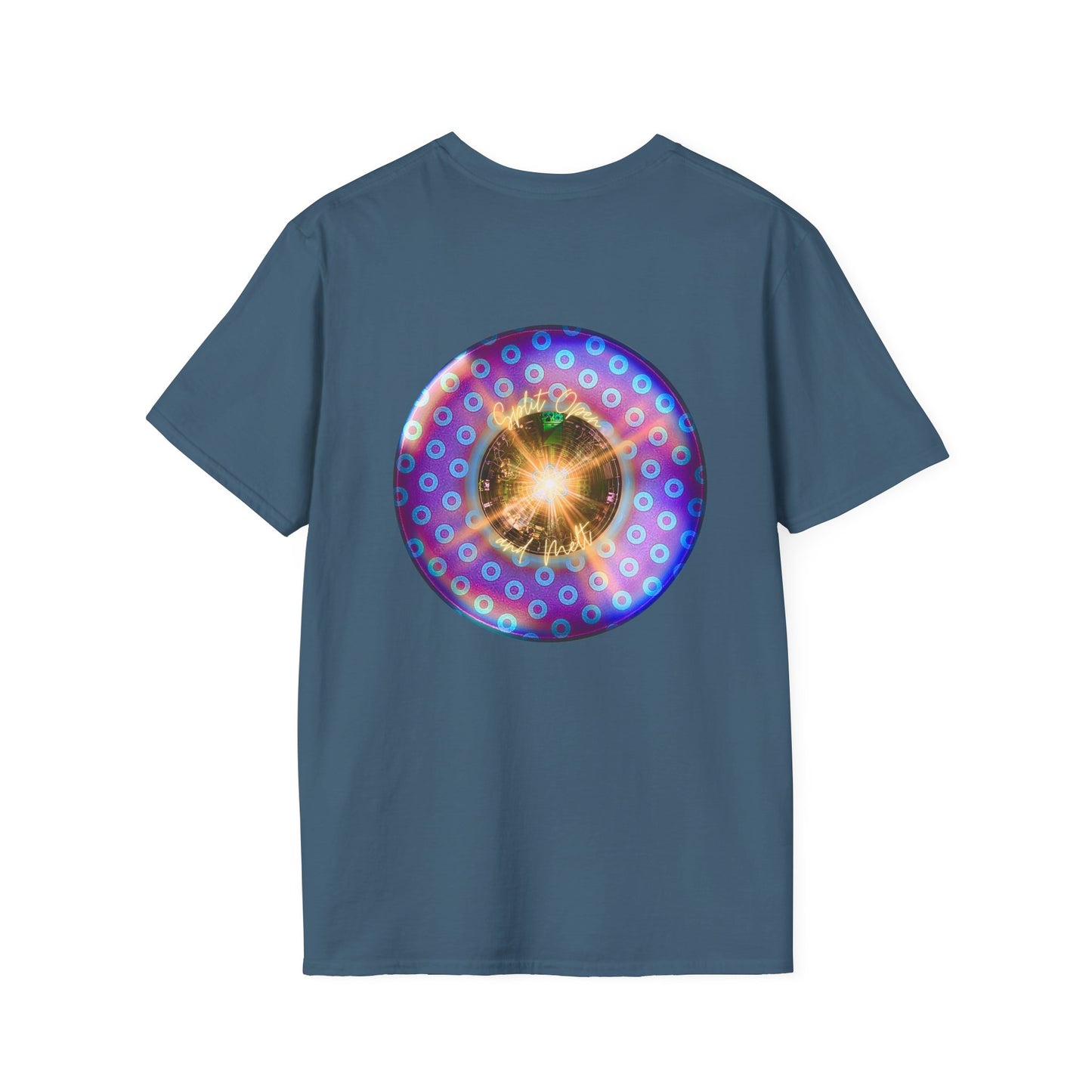 Classic Donut Tee - Unisex Soft-Style - "Donut Melts" - purple/blue paradoxical donut