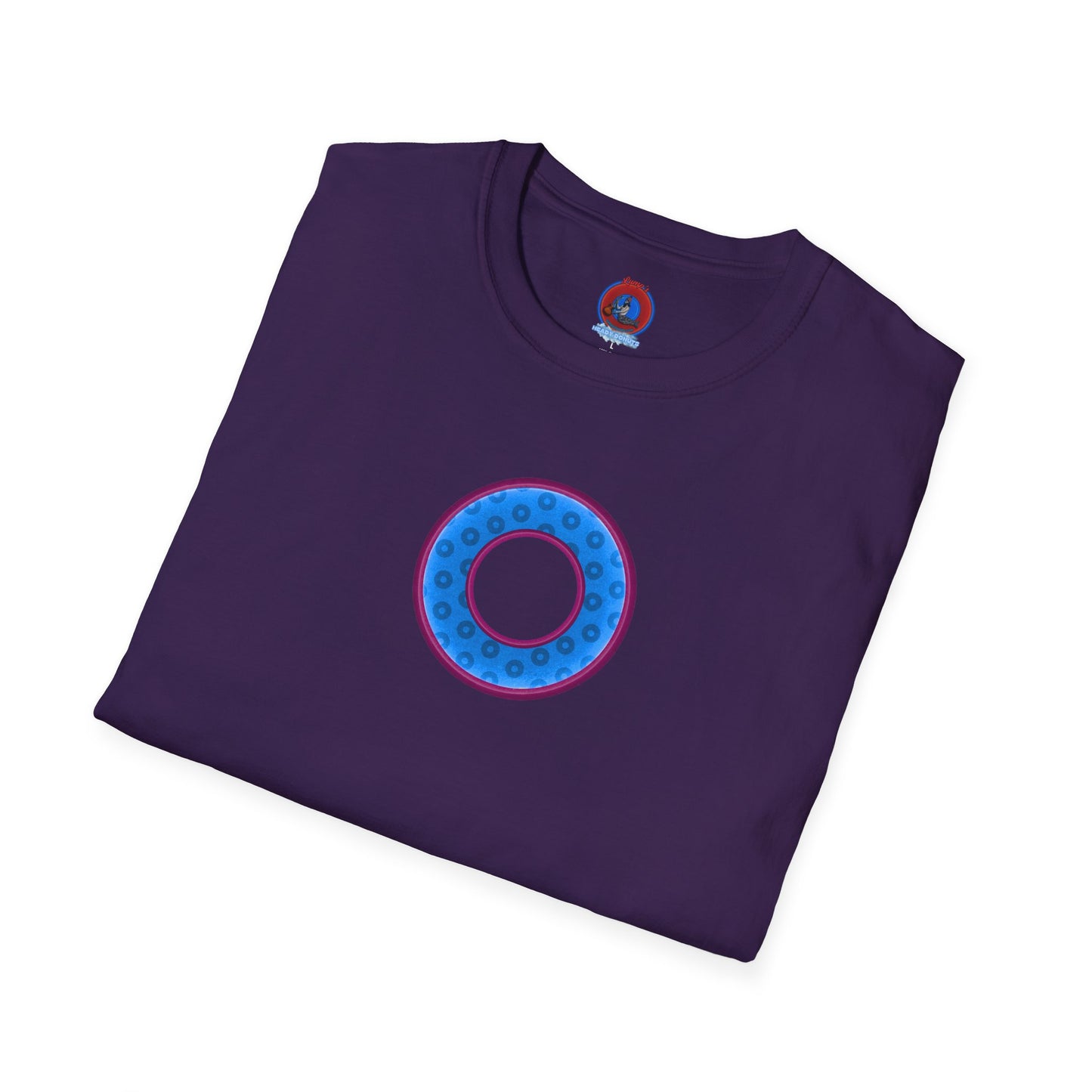 Plain Donuts/Unisex Soft-Style - "Plain Wide Mouthed Paradoxical Donuts" - light blue/dark magenta donuts