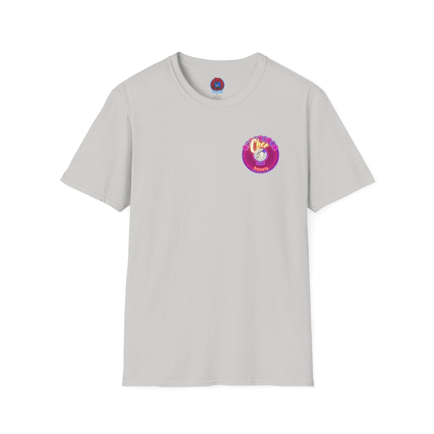 Classic Donut Tee - Unisex Soft-Style - "Cher-ing is Caring" - series 1.0  - variant 2 - magenta donut - [*charitable donut]